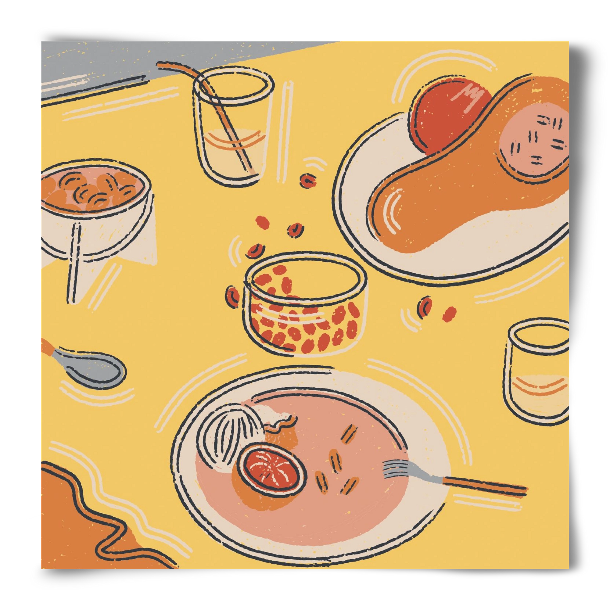 Orange Stillife, 50x50 cm, Keret nélkül