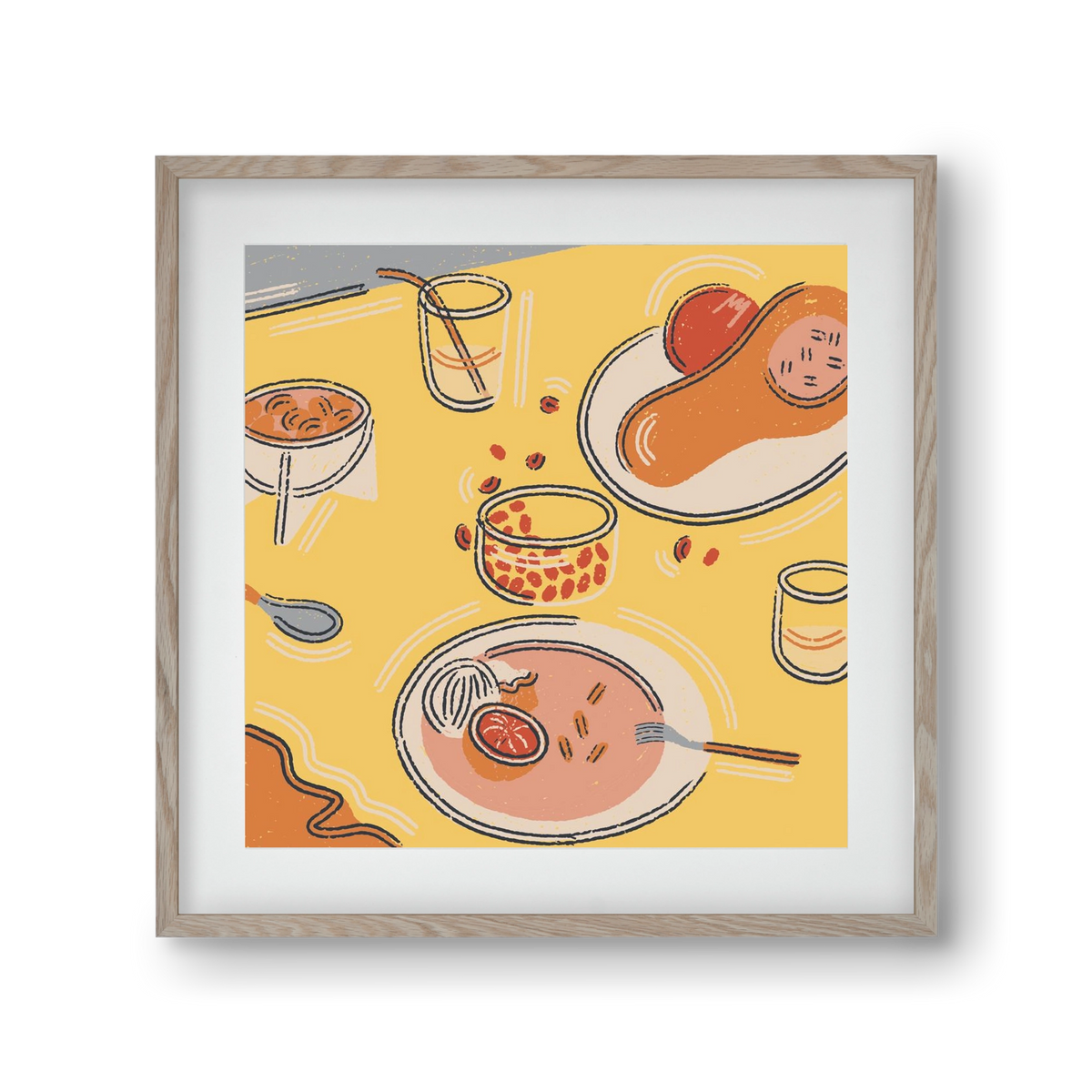 Orange Stillife, 30x30 cm (20x20 cm), Tölgy keret, paszpartuval