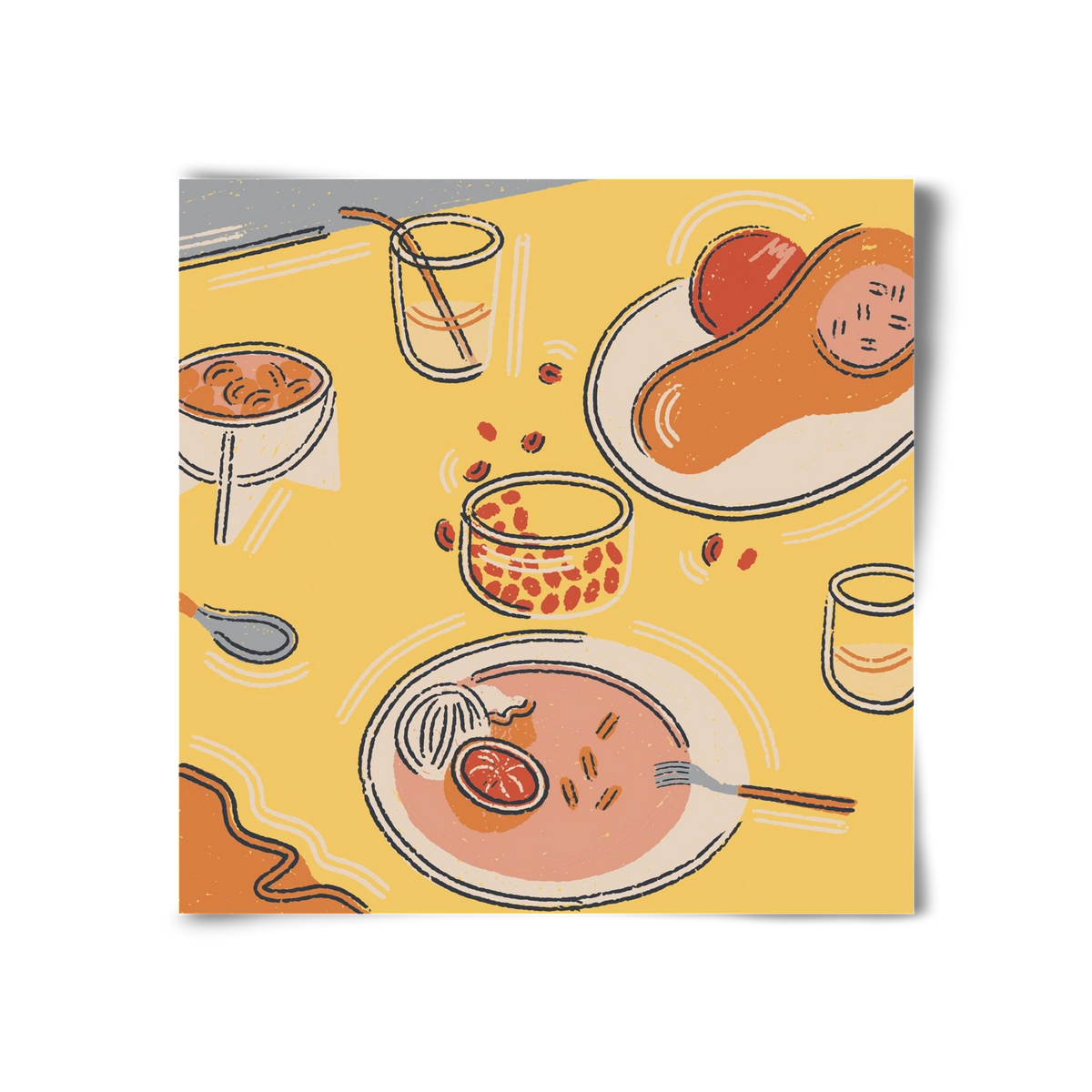 Orange Stillife, 30x30 cm, Keret nélkül