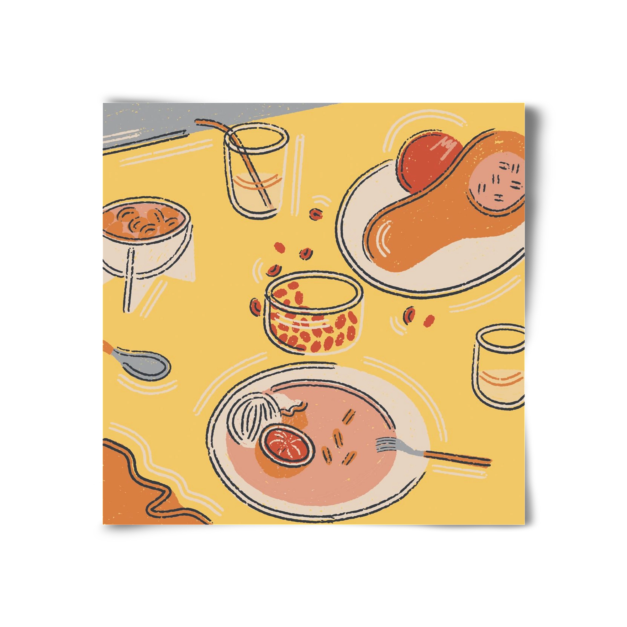 Orange Stillife, 30x30 cm, Keret nélkül