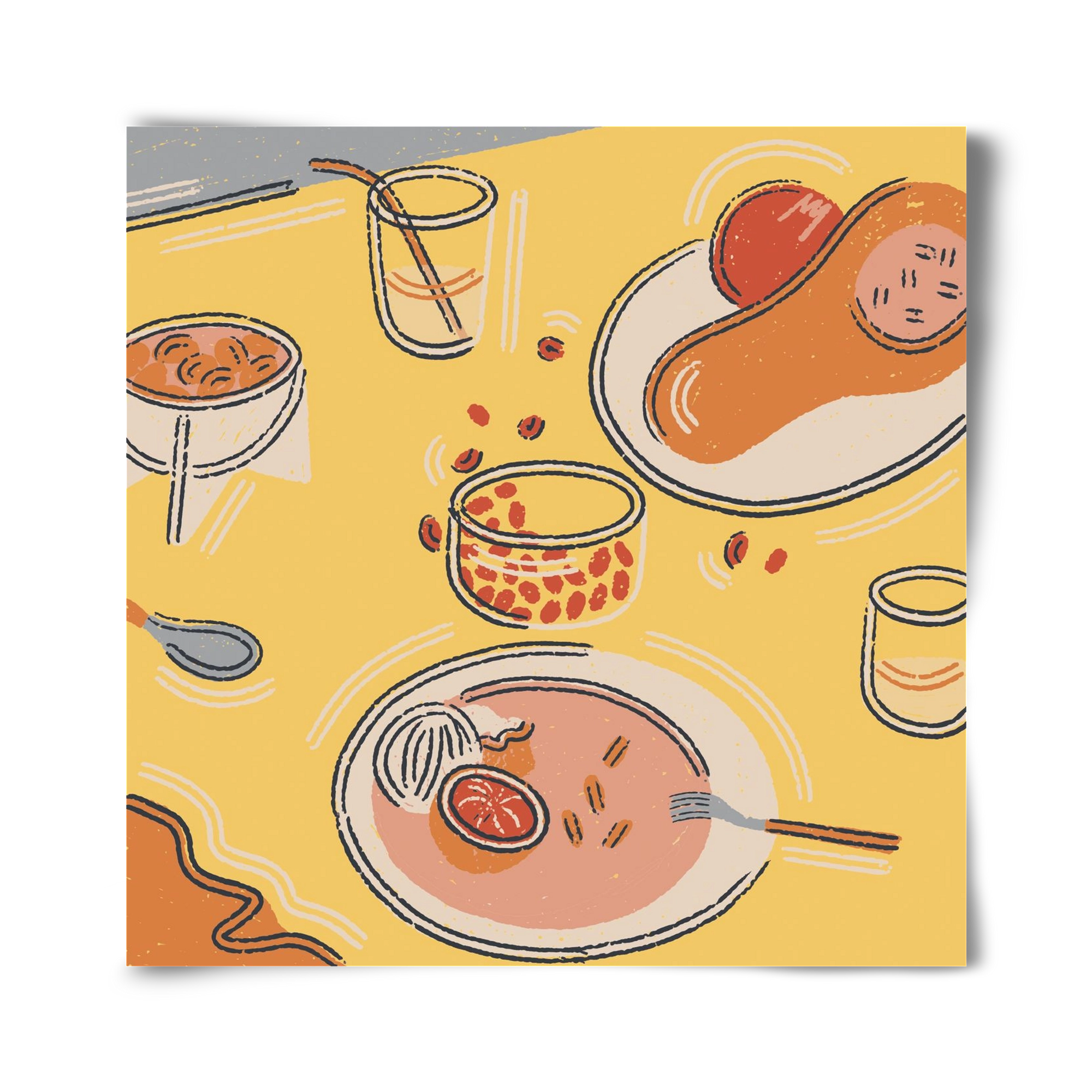 Orange Stillife, 40x40 cm, Keret nélkül