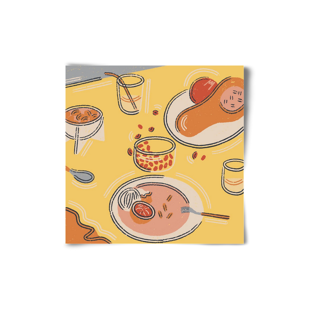 Orange Stillife, 20x20 cm, Keret nélkül