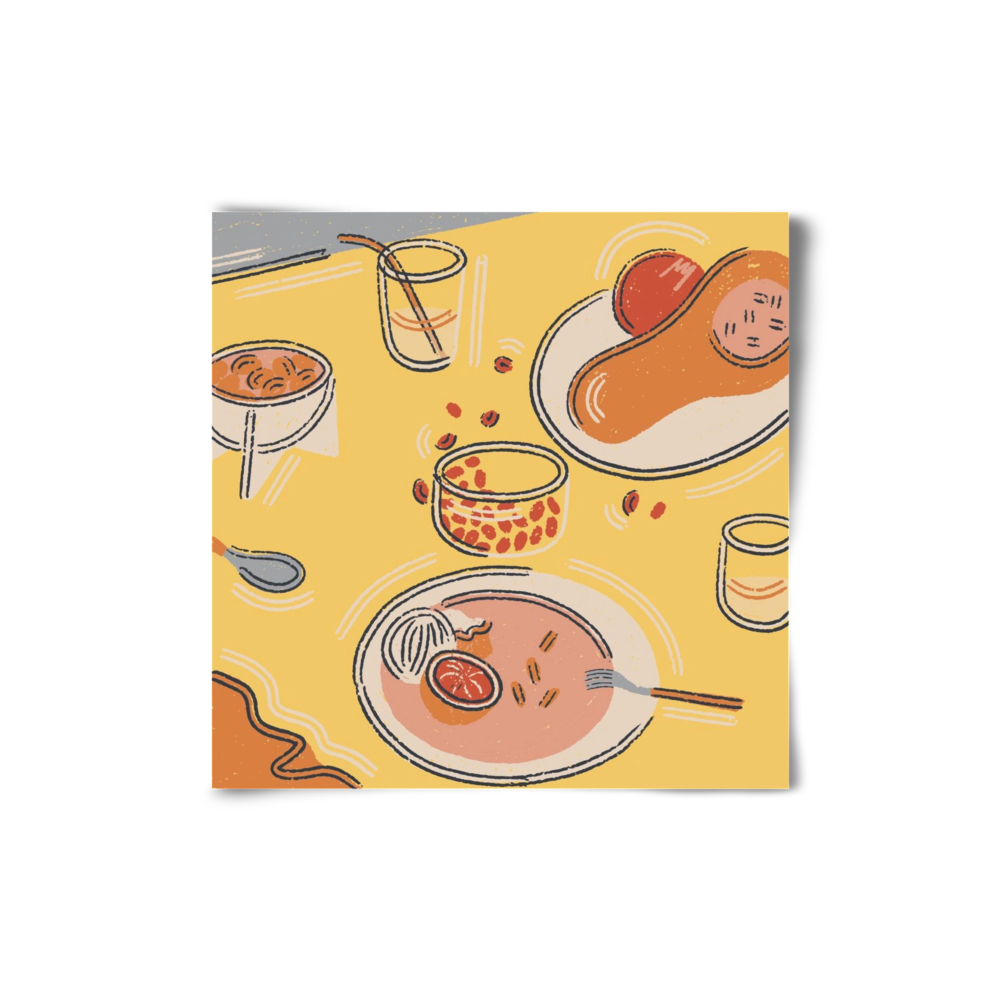 Orange Stillife, 20x20 cm, Keret nélkül