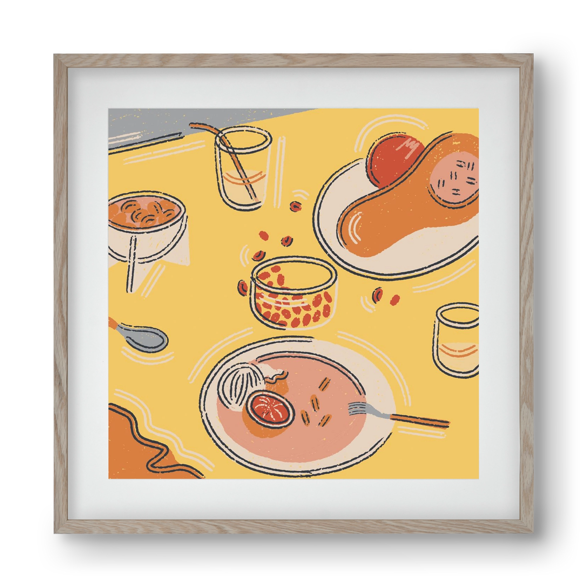 Orange Stillife, 40x40 cm (30x30 cm), Tölgy keret, paszpartuval