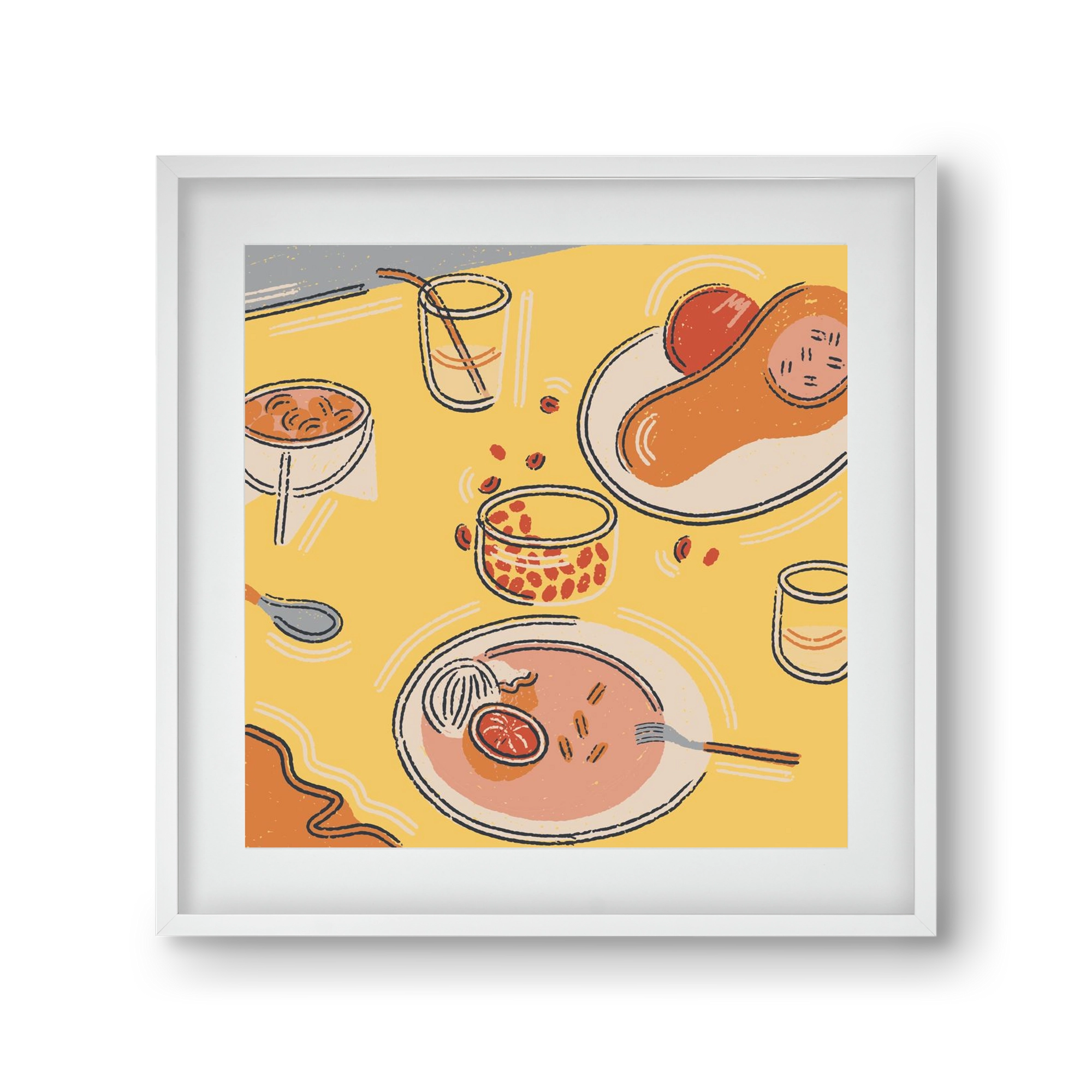 Orange Stillife, 30x30 cm (20x20 cm), Fehér keret, paszpartuval