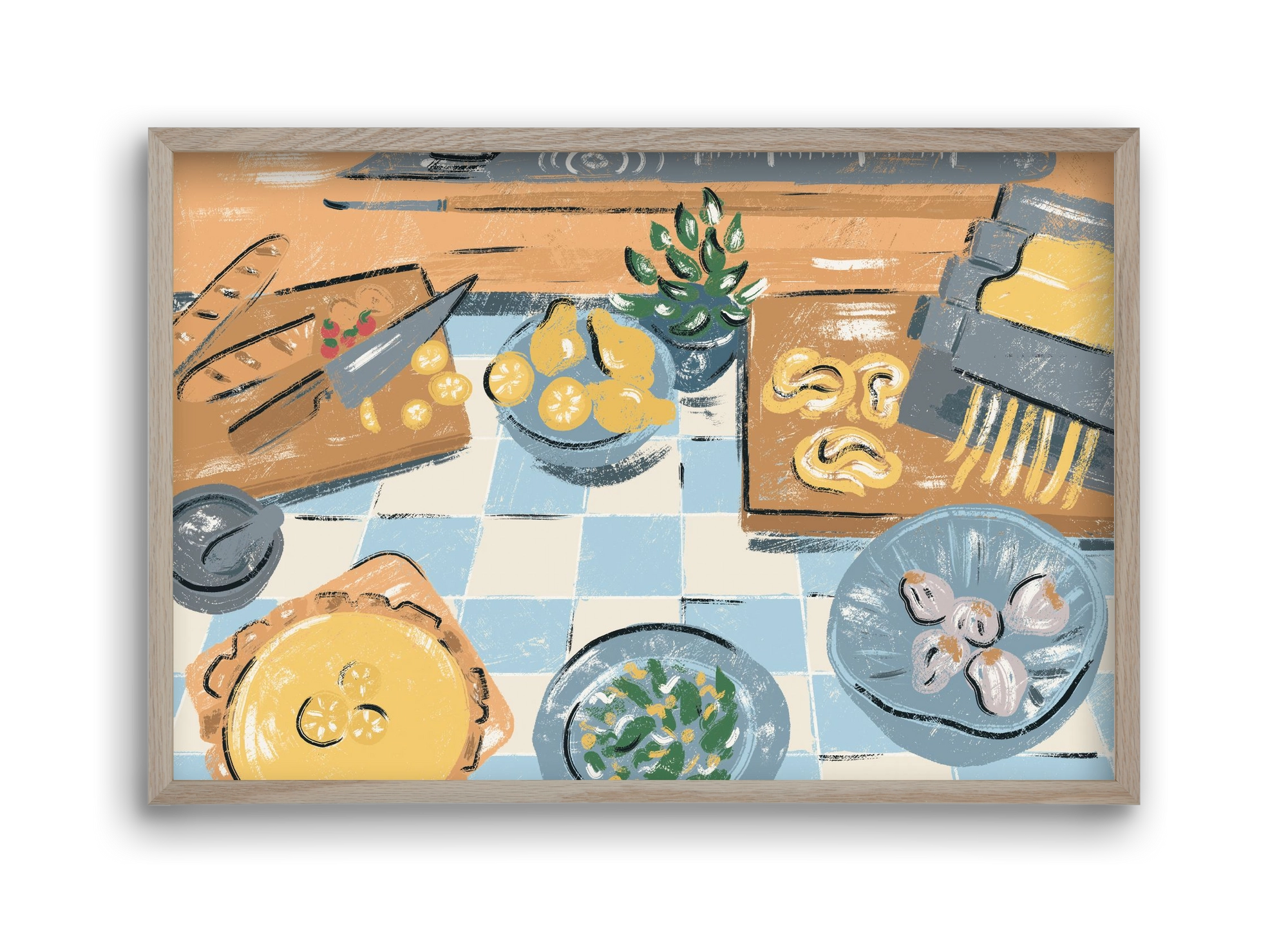 Kitchen Stillife, 45x30 cm (45x30 cm), Tölgy keret