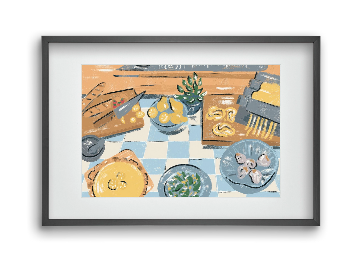 Kitchen Stillife, 45x30 cm (30x20 cm), Fekete keret, paszpartuval