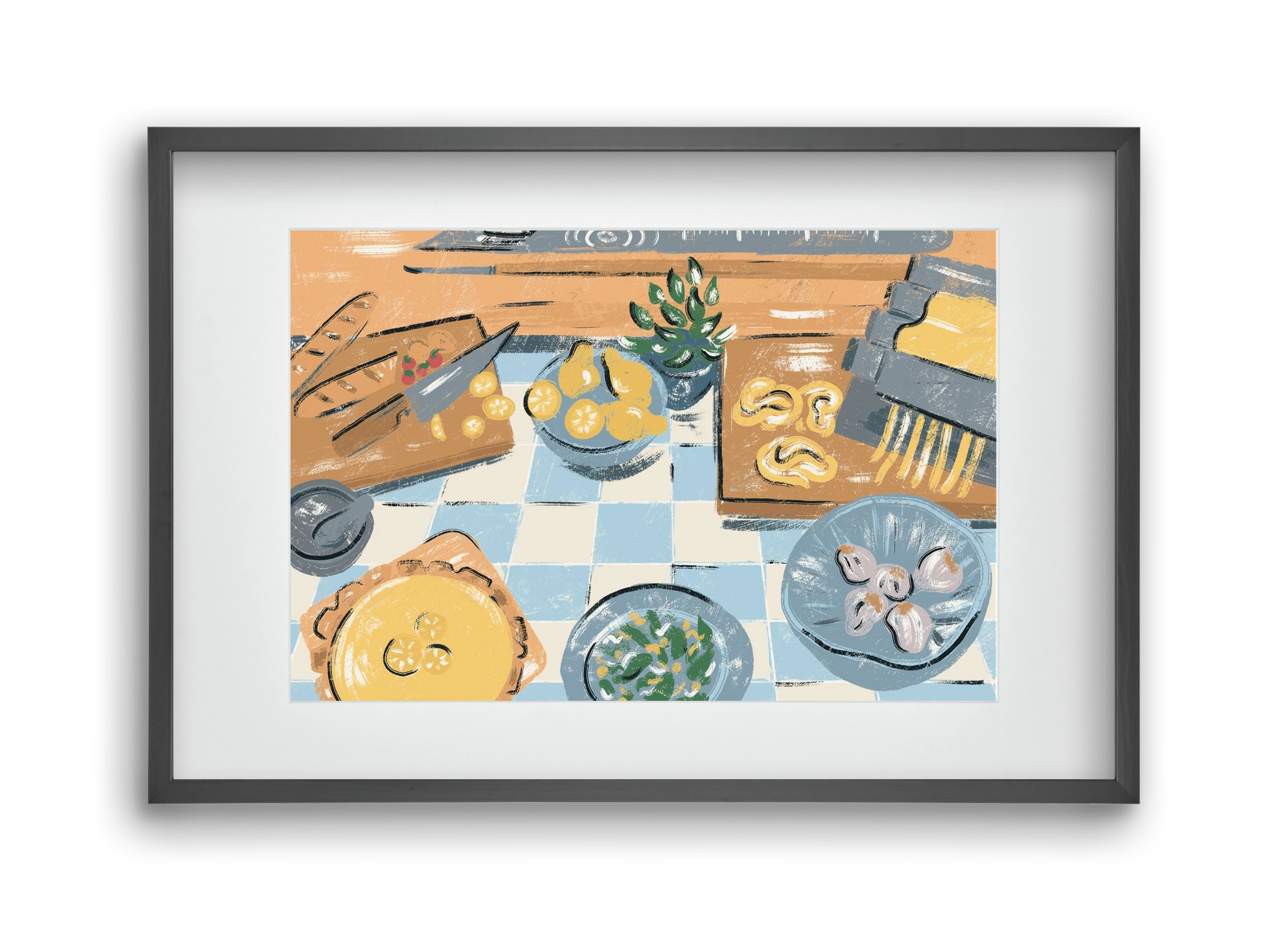 Kitchen Stillife, 45x30 cm (30x20 cm), Fekete keret, paszpartuval