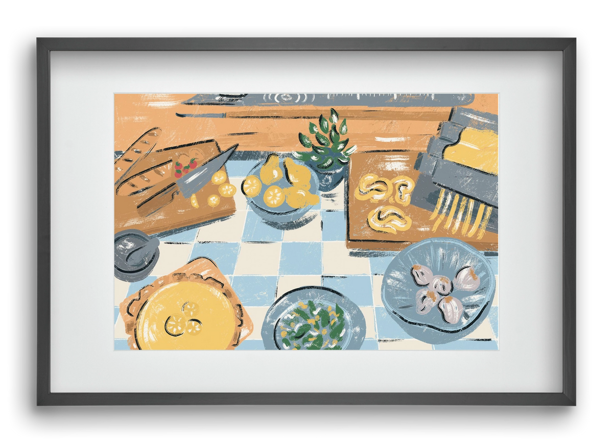 Kitchen Stillife, 60x40 cm (45x30 cm), Fekete keret, paszpartuval