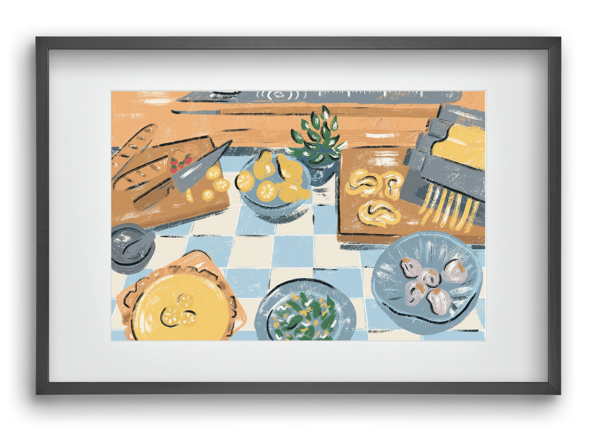 Kitchen Stillife, 60x40 cm (45x30 cm), Fekete keret, paszpartuval