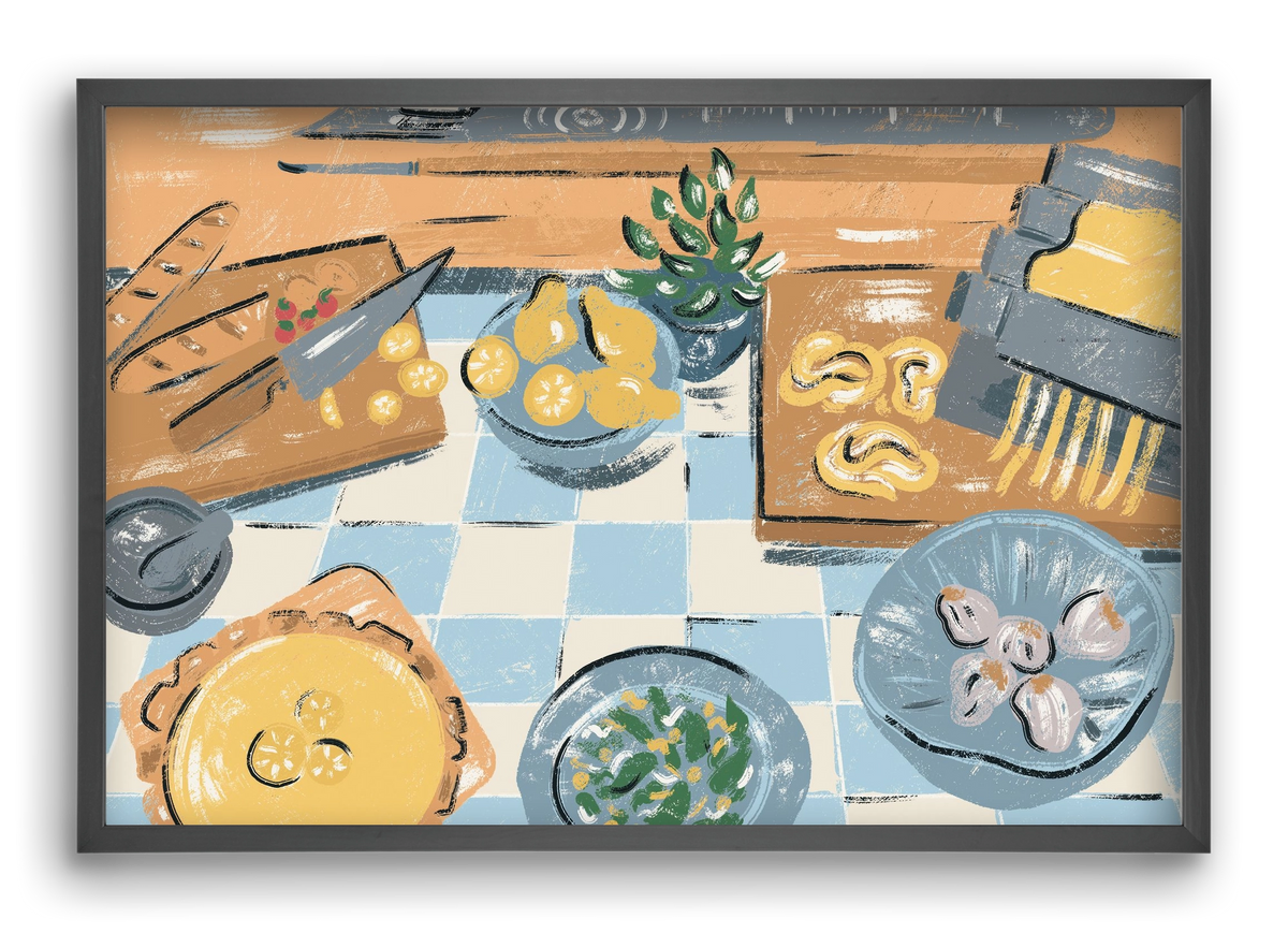 Kitchen Stillife, 60x40 cm (60x40 cm), Fekete keret