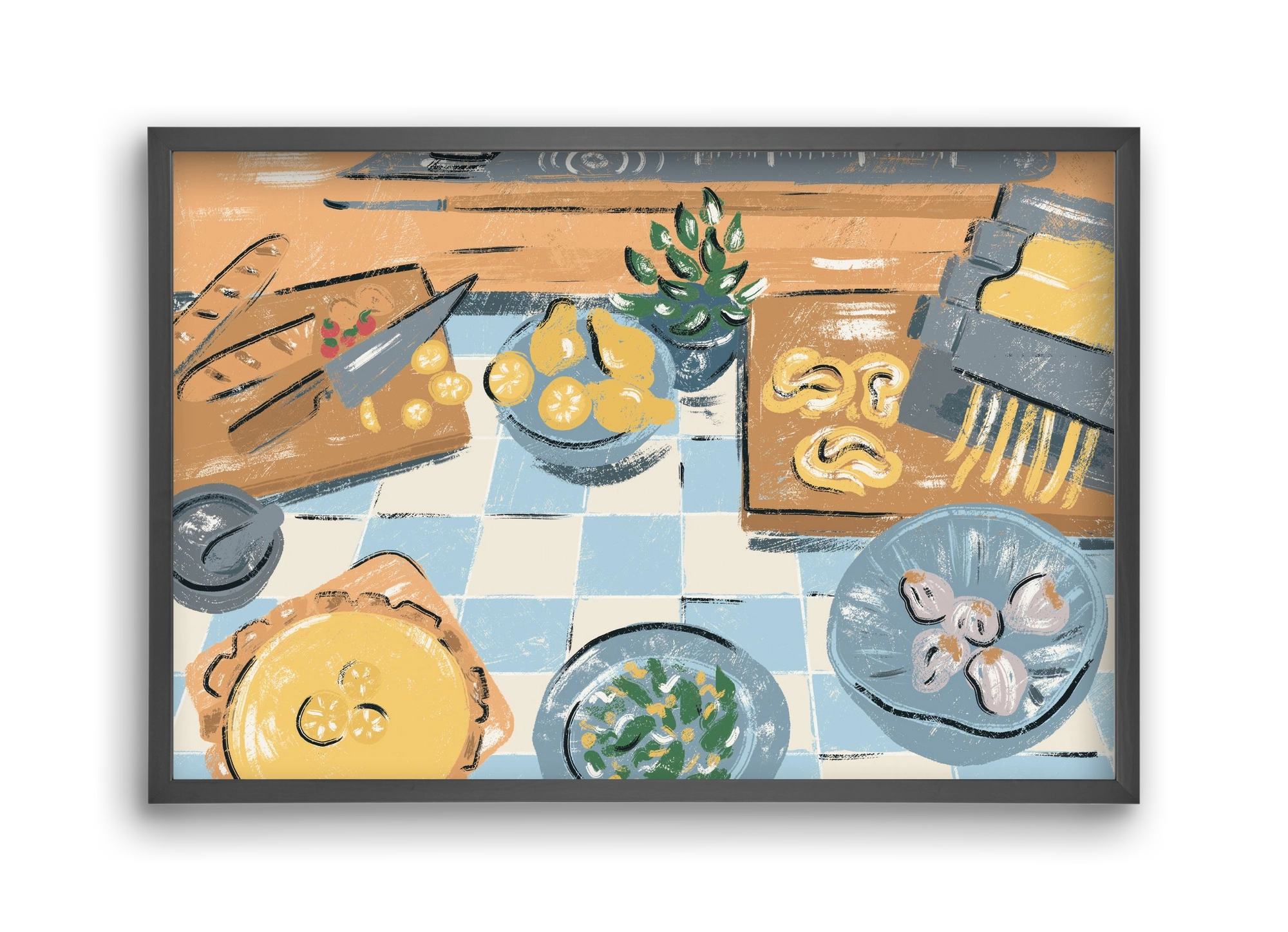 Kitchen Stillife, 45x30 cm (45x30 cm), Fekete keret