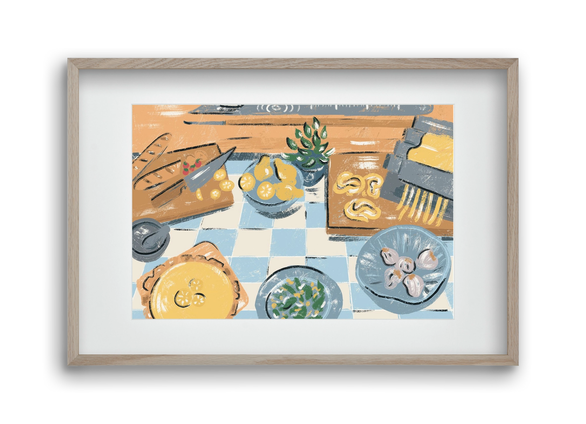 Kitchen Stillife, 45x30 cm (30x20 cm), Tölgy keret, paszpartuval