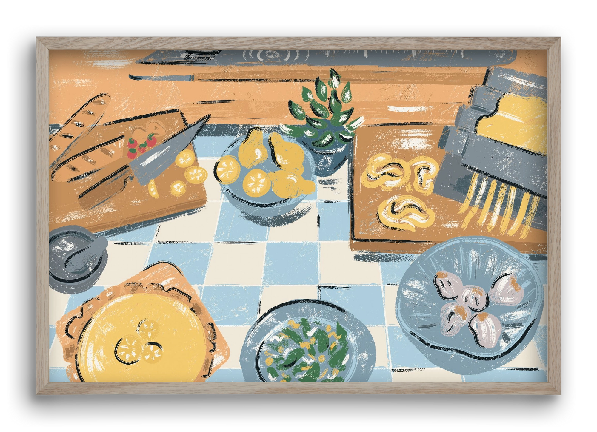 Kitchen Stillife, 60x40 cm (60x40 cm), Tölgy keret