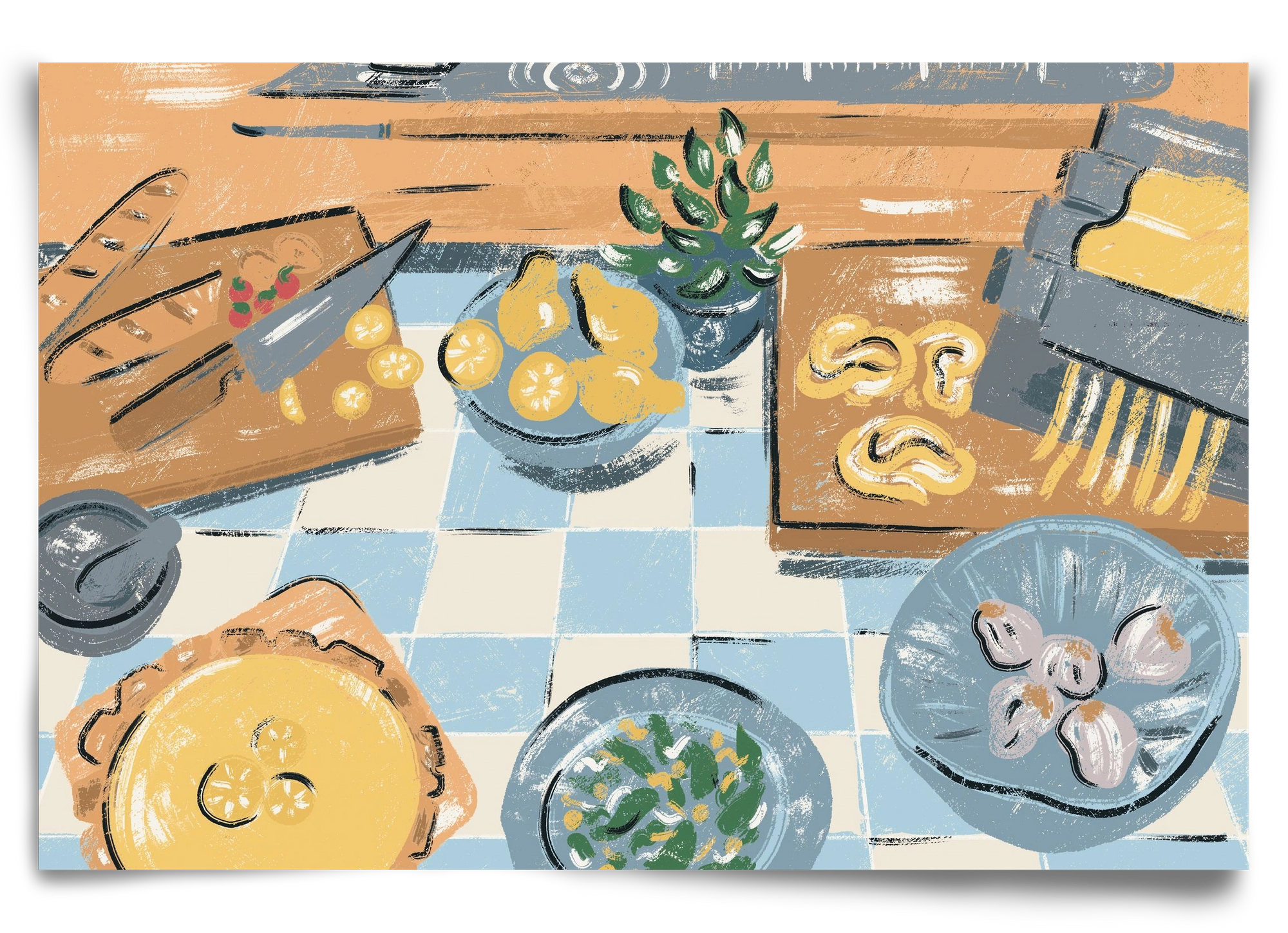 Kitchen Stillife, 90x60 cm, Keret nélkül