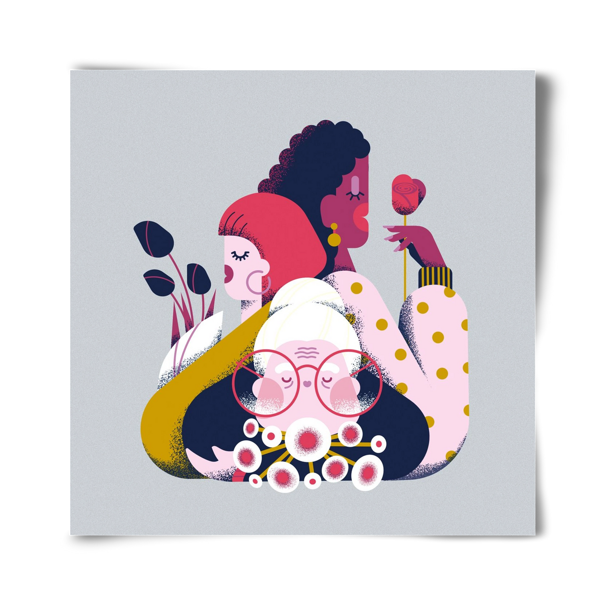 Flower power, 40x40 cm, Keret nélkül