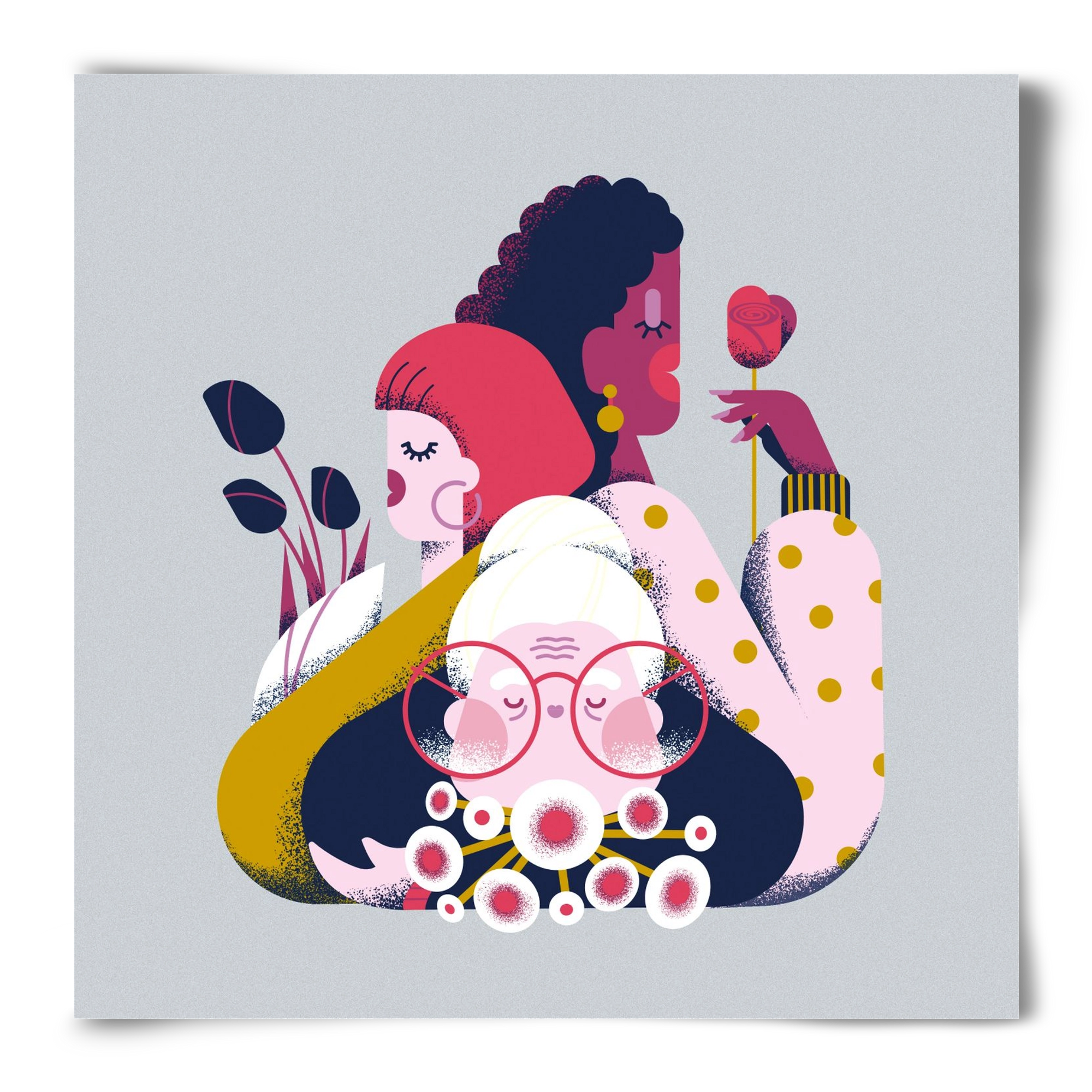 Flower power, 50x50 cm, Keret nélkül