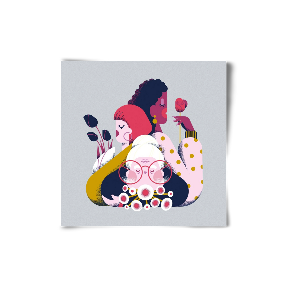 Flower power, 20x20 cm, Keret nélkül