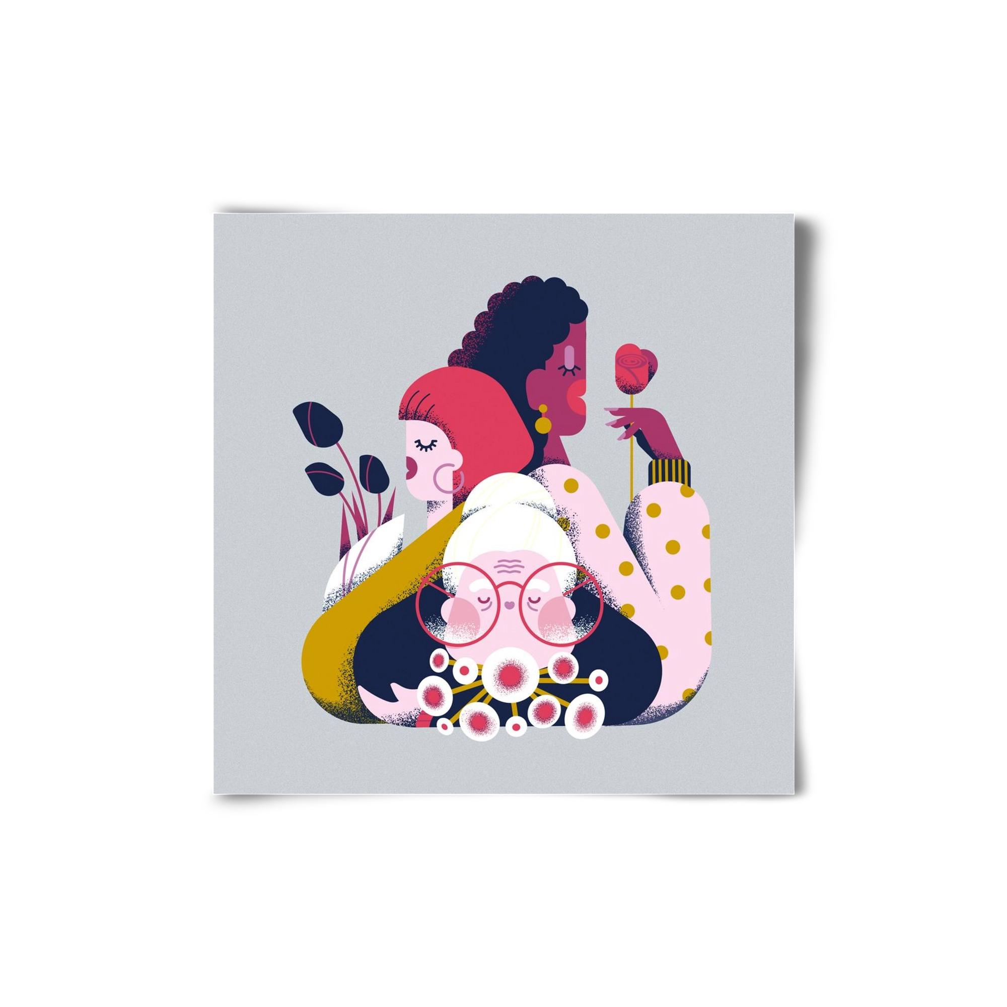 Flower power, 20x20 cm, Keret nélkül