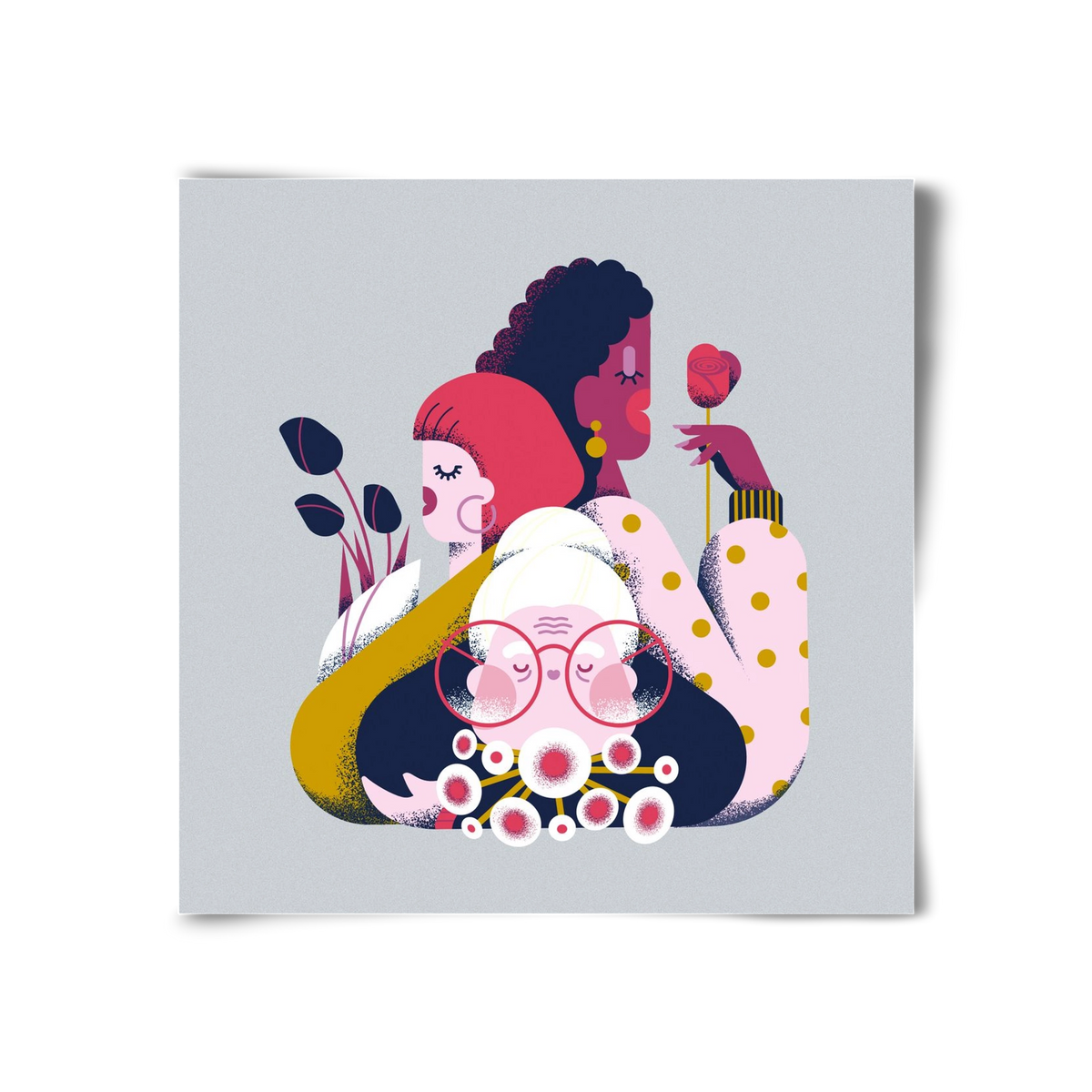 Flower power, 30x30 cm, Keret nélkül