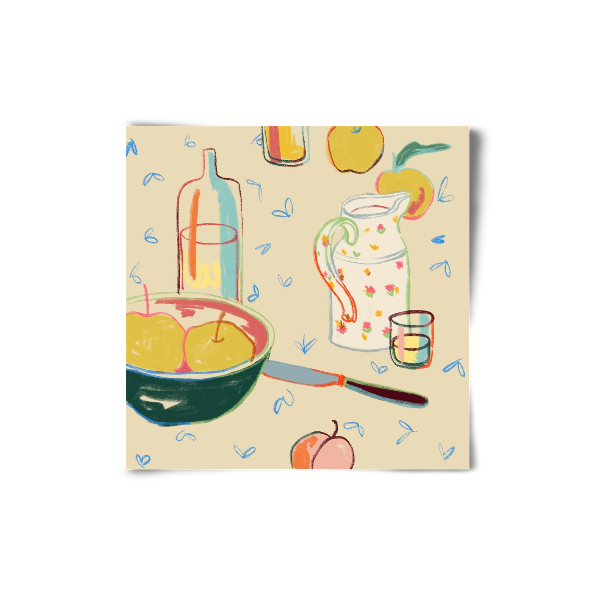 YELLOW APPLES, 20x20 cm, Keret nélkül