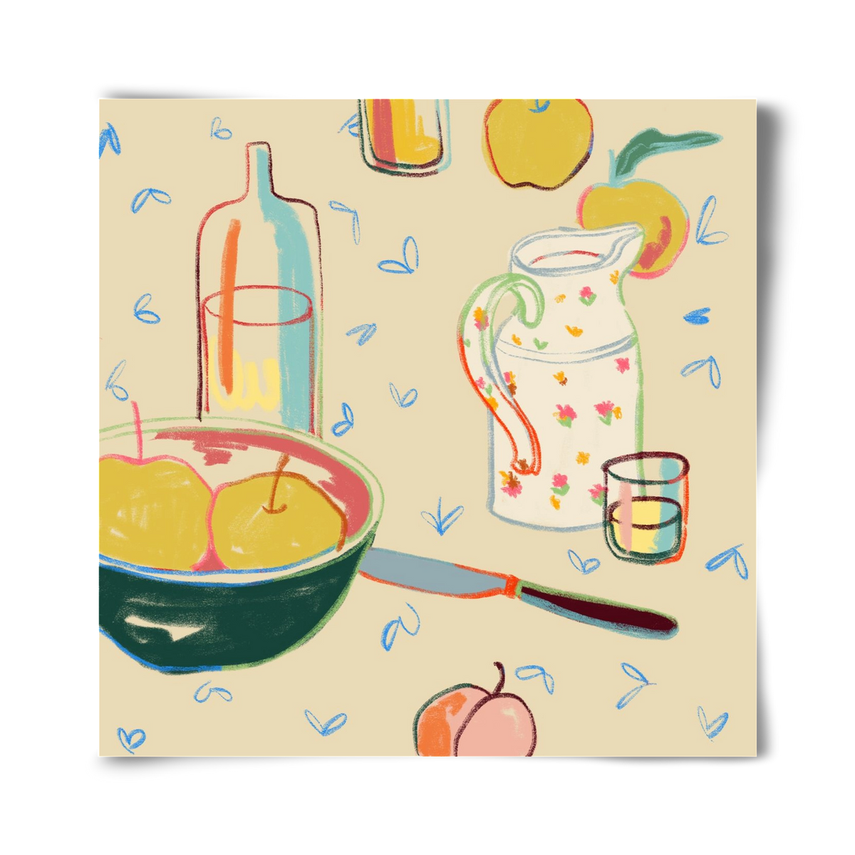 YELLOW APPLES, 40x40 cm, Keret nélkül