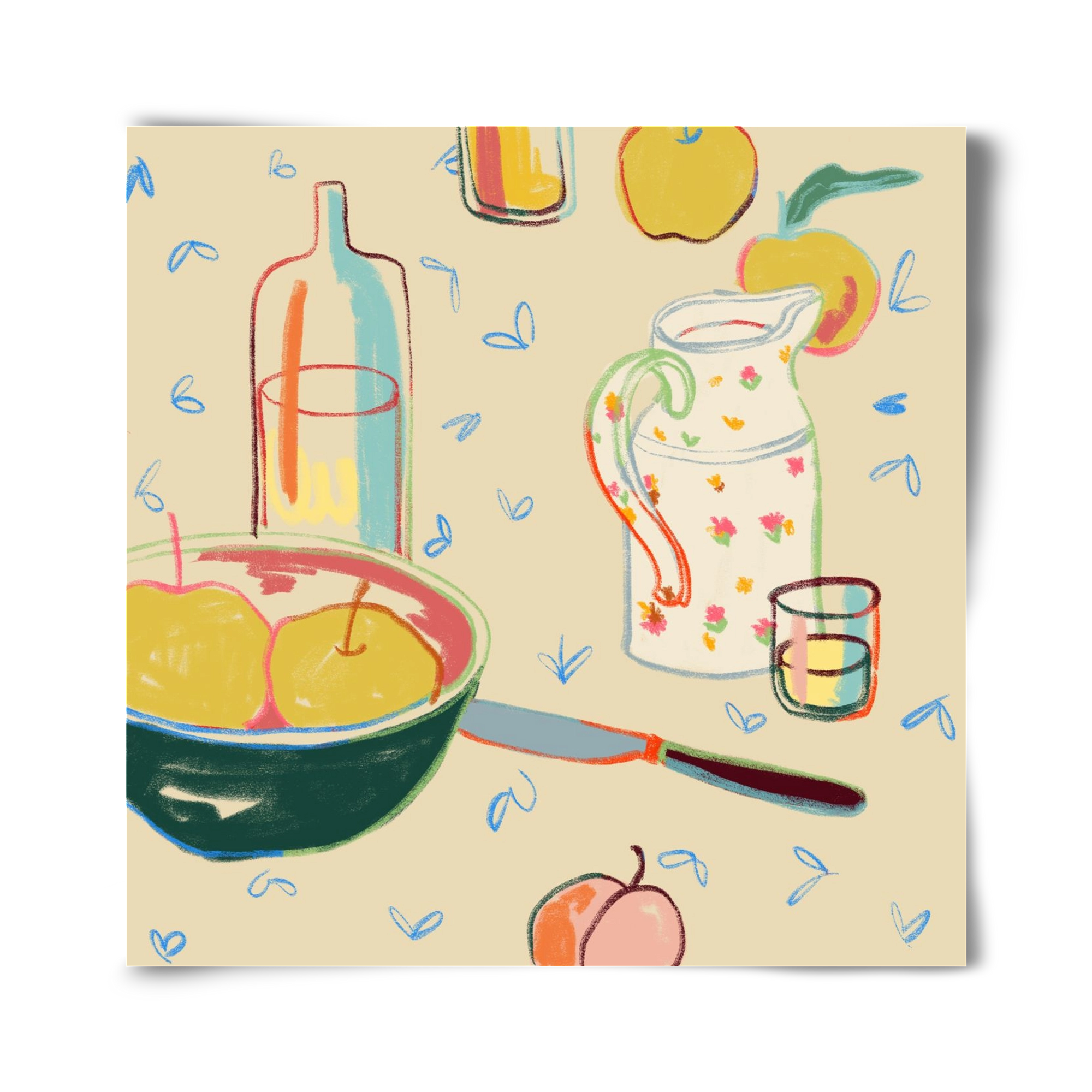 YELLOW APPLES, 40x40 cm, Keret nélkül