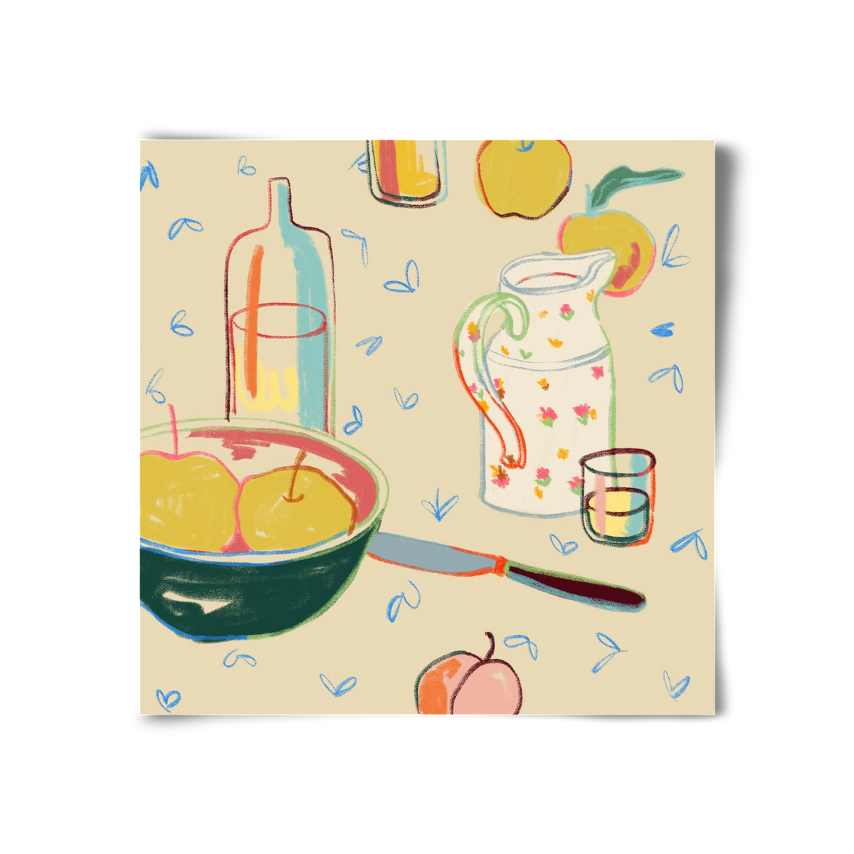 YELLOW APPLES, 30x30 cm, Keret nélkül