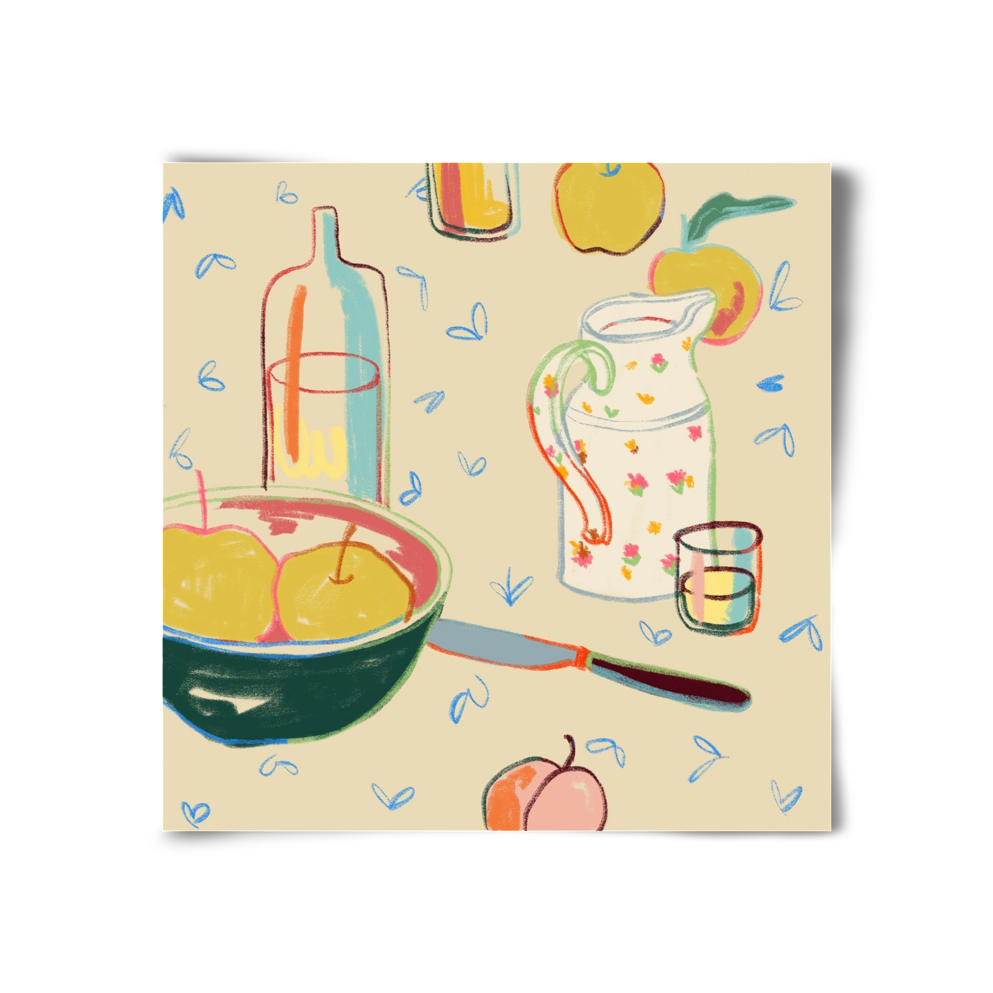 YELLOW APPLES, 30x30 cm, Keret nélkül