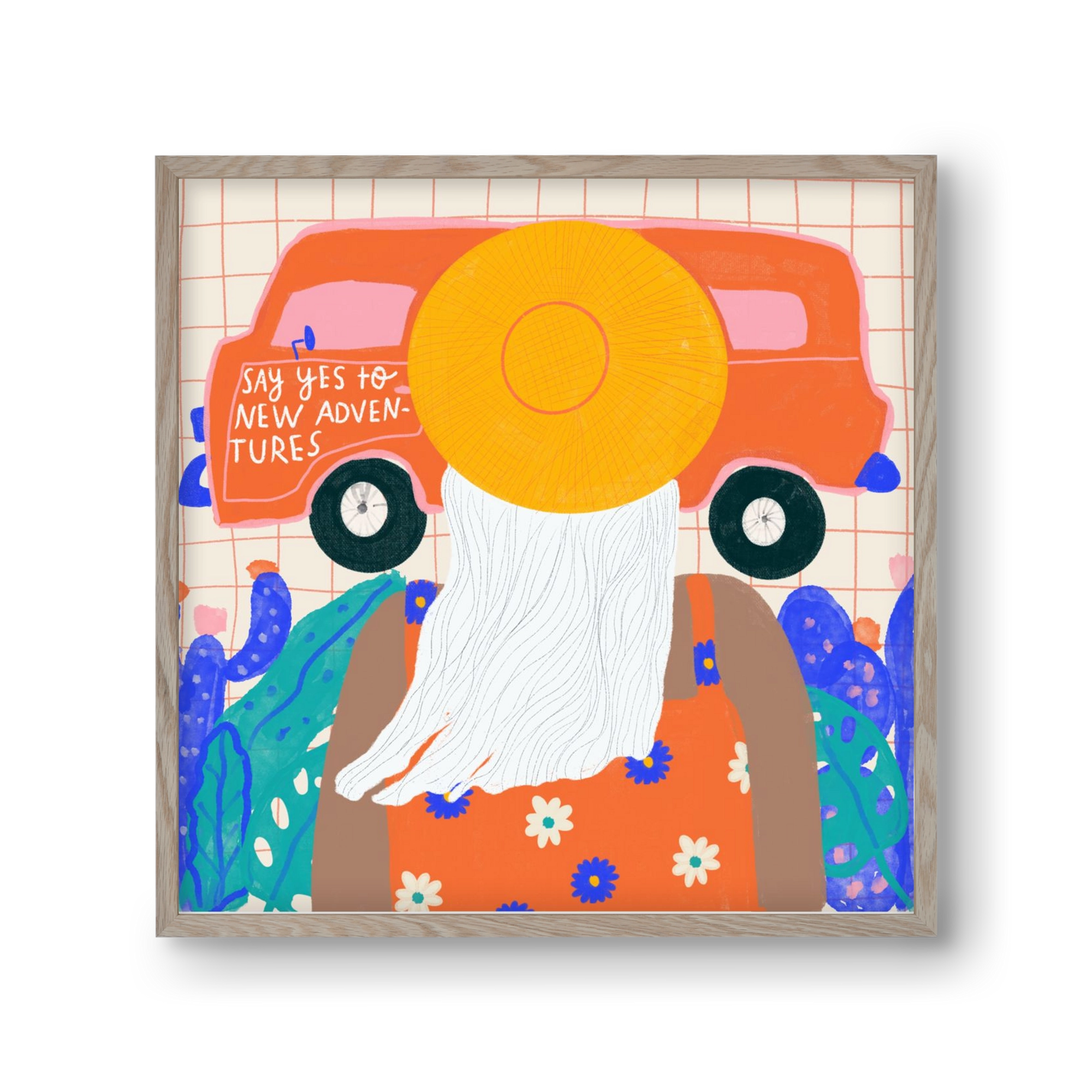 Say YES to new adventures , 30x30 cm (30x30 cm), Tölgy keret