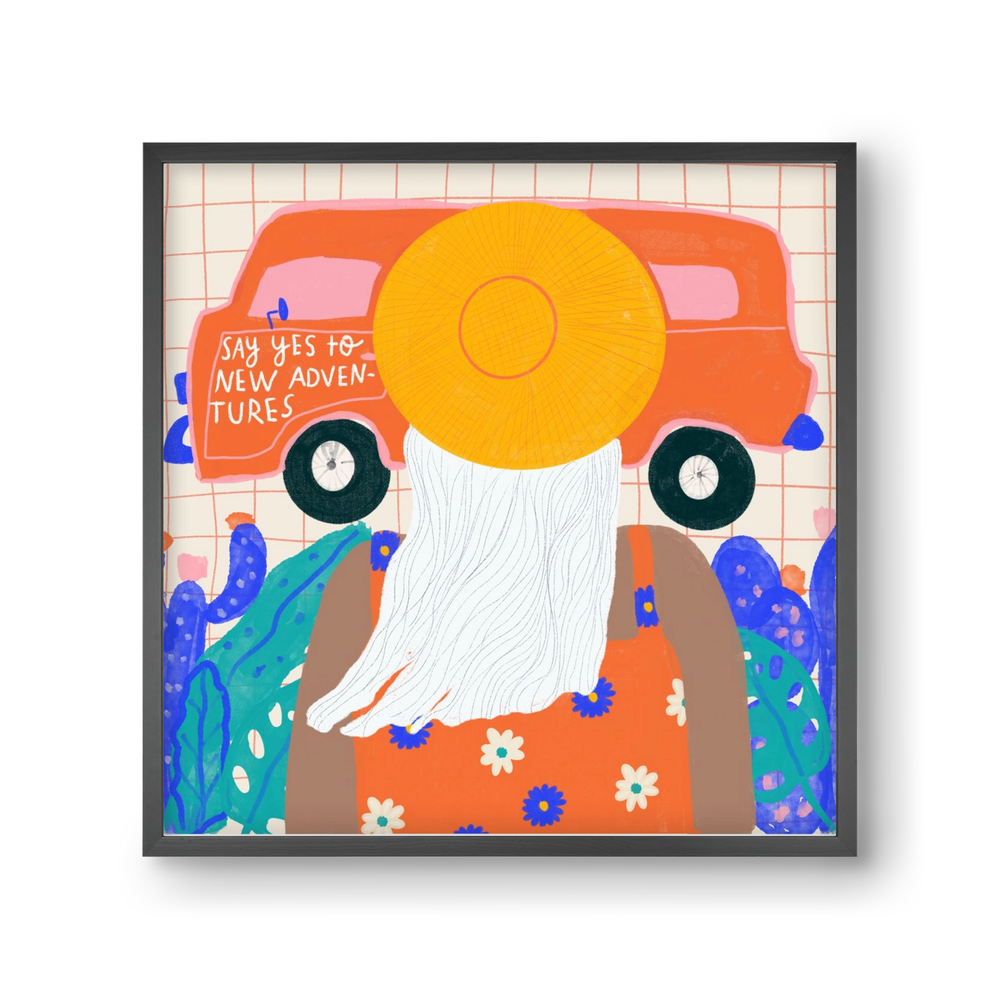 Say YES to new adventures , 30x30 cm (30x30 cm), Fekete keret