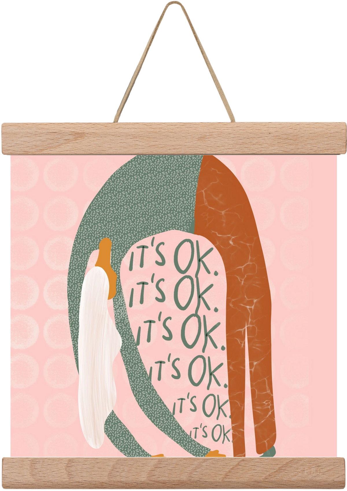 It’s OK , 20x20 cm (20x20 cm), Tölgy akasztó