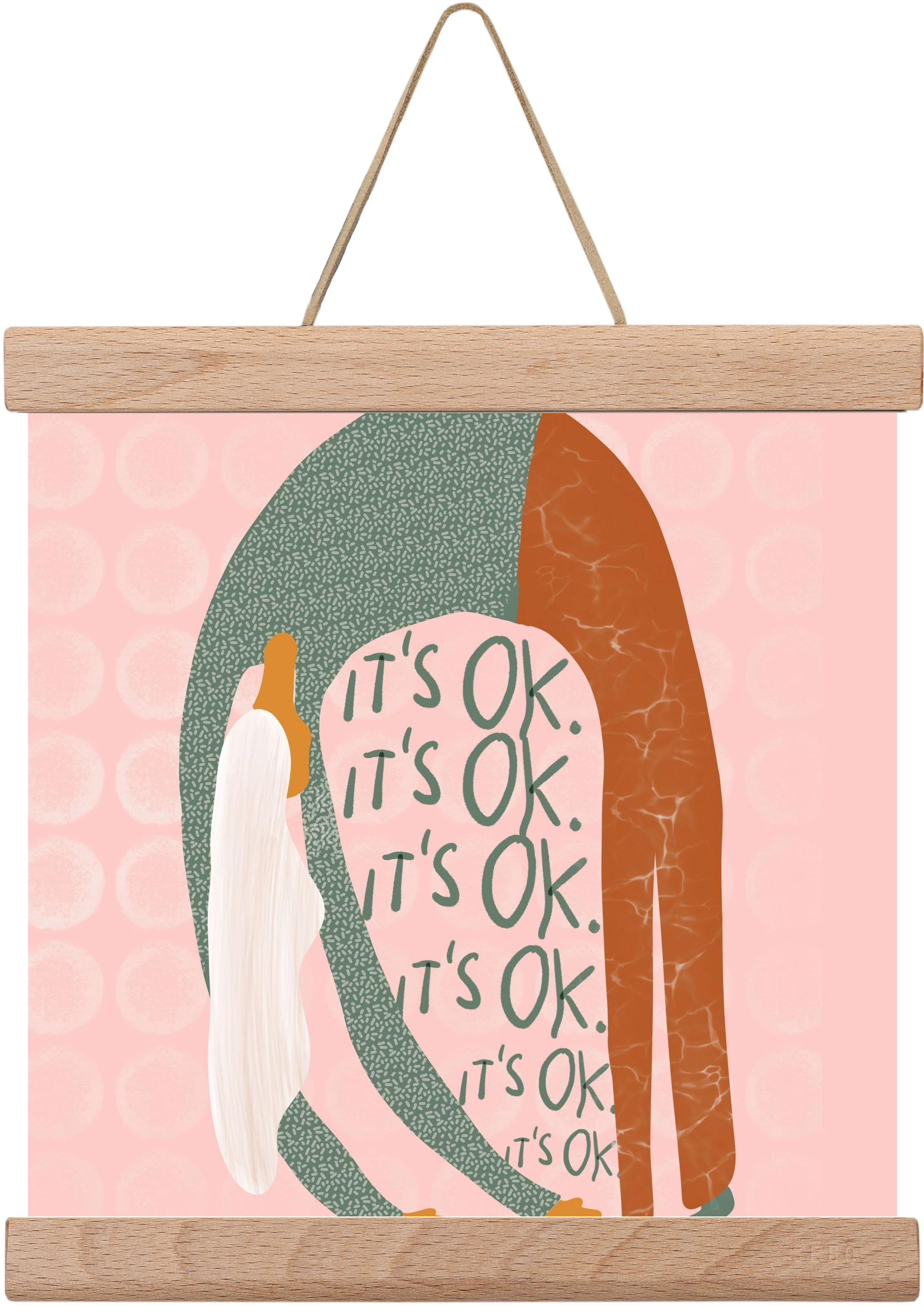 It’s OK , 20x20 cm (20x20 cm), Tölgy akasztó