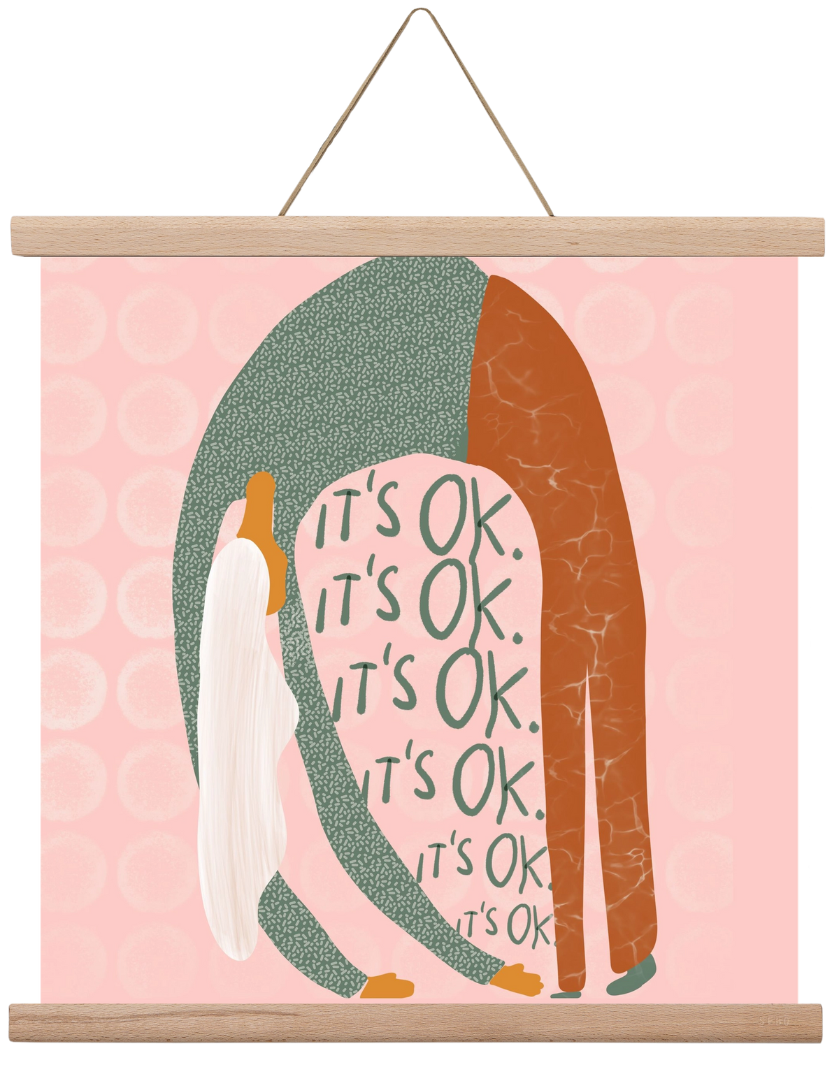 It’s OK , 40x40 cm (40x40 cm), Tölgy akasztó