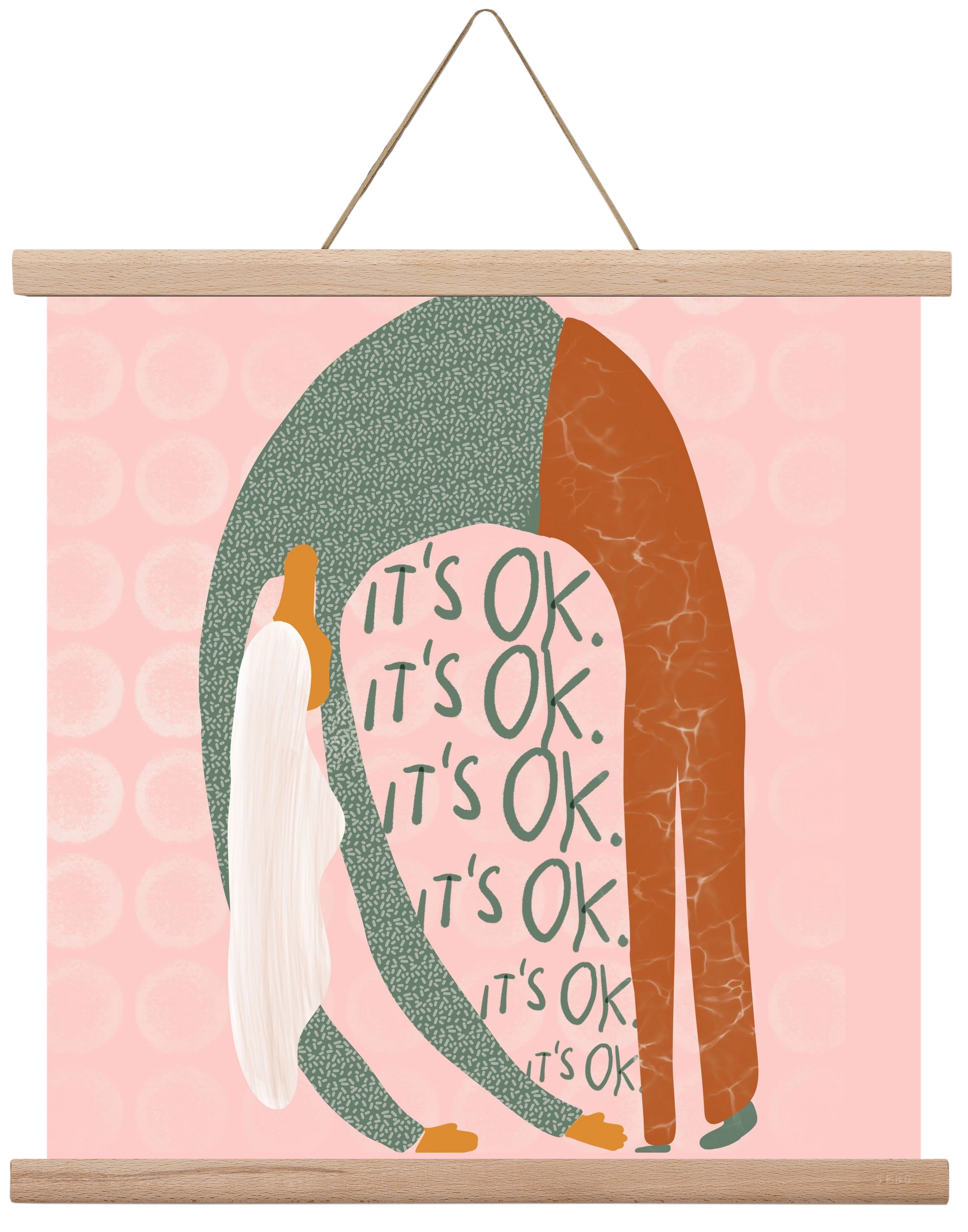 It’s OK , 40x40 cm (40x40 cm), Tölgy akasztó