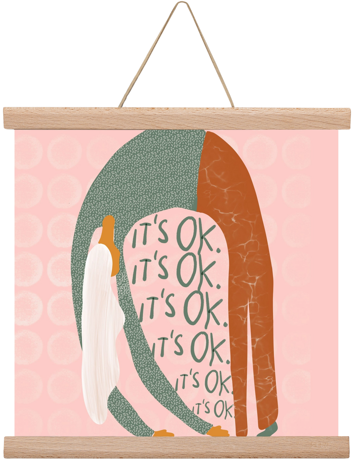 It’s OK , 30x30 cm (30x30 cm), Tölgy akasztó