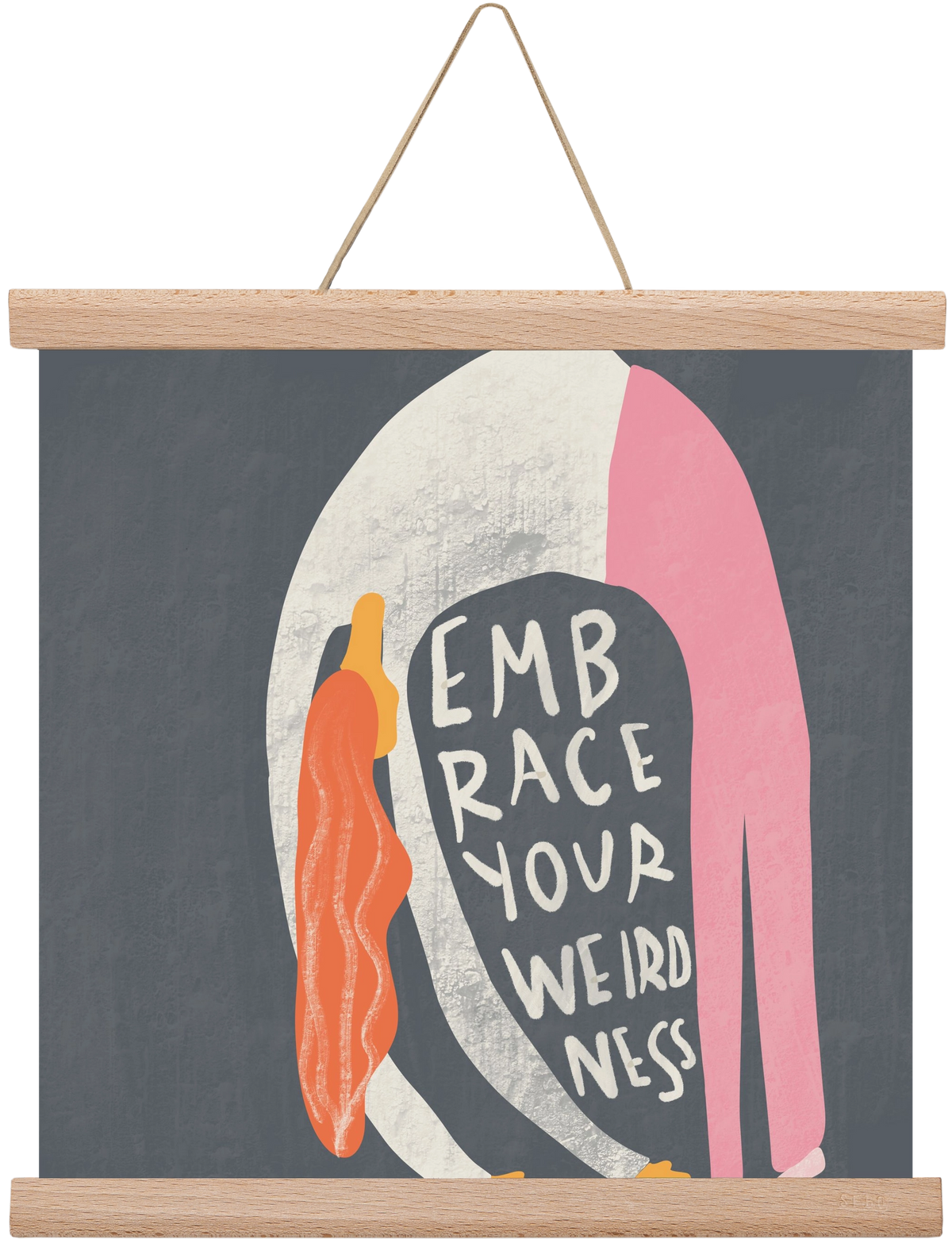 Embrace your Weirdness , 30x30 cm (30x30 cm), Tölgy akasztó