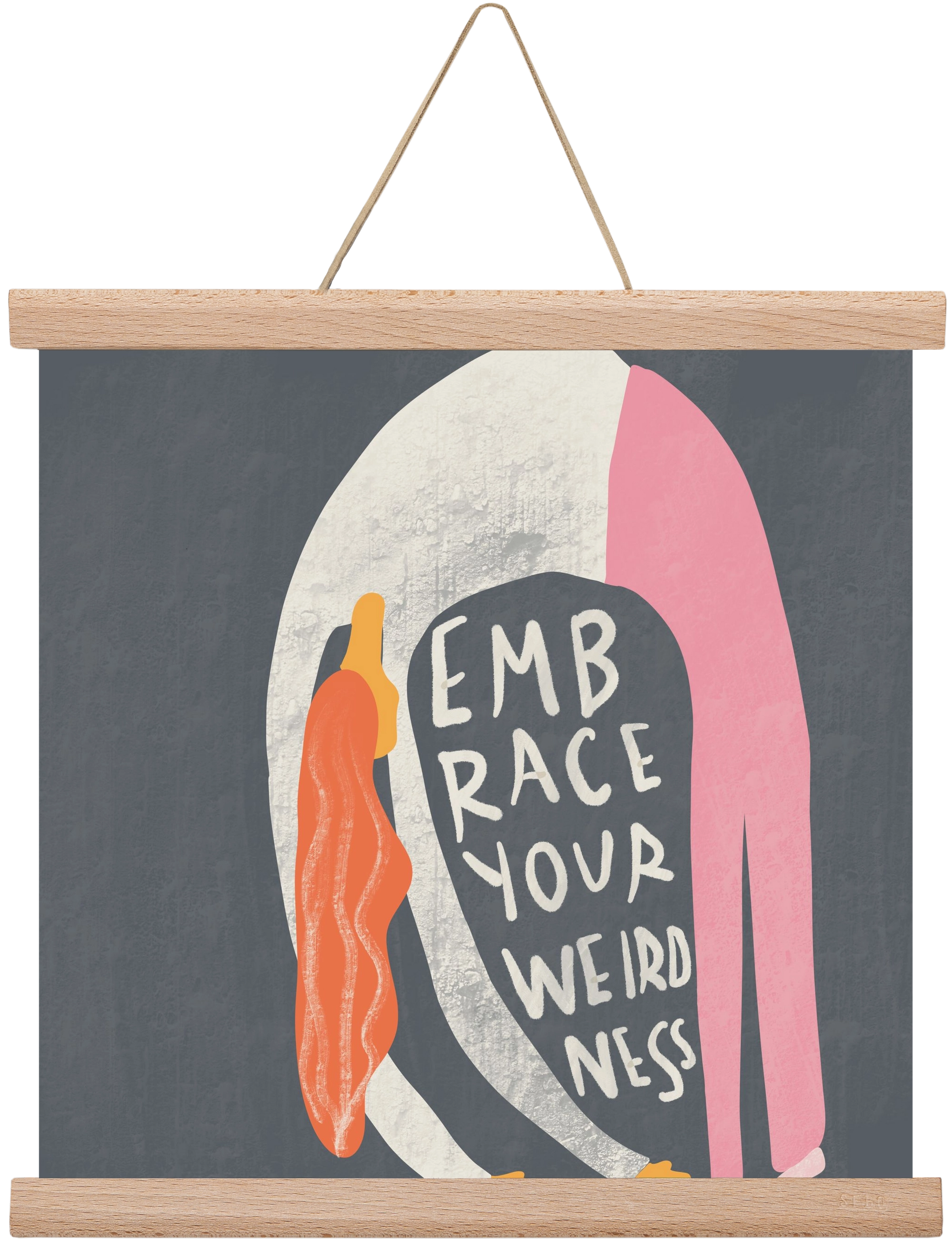 Embrace your Weirdness , 30x30 cm (30x30 cm), Tölgy akasztó