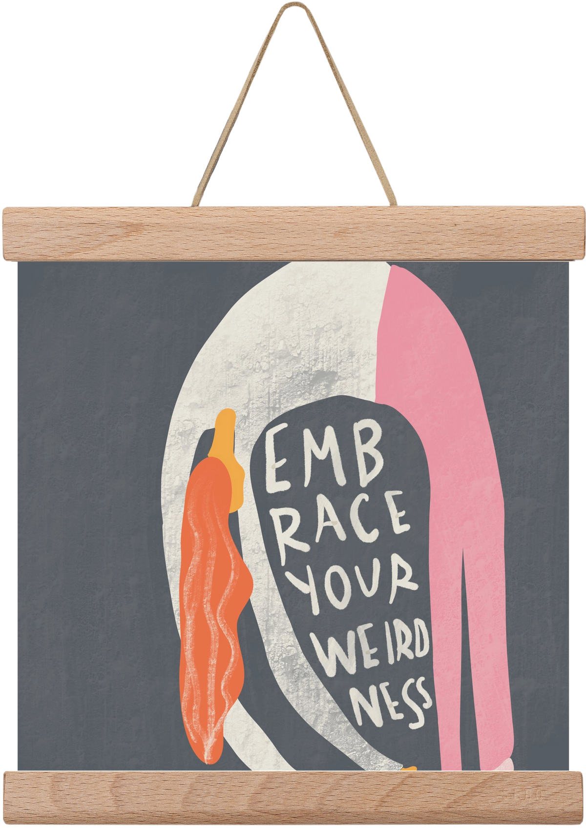 Embrace your Weirdness , 20x20 cm (20x20 cm), Tölgy akasztó