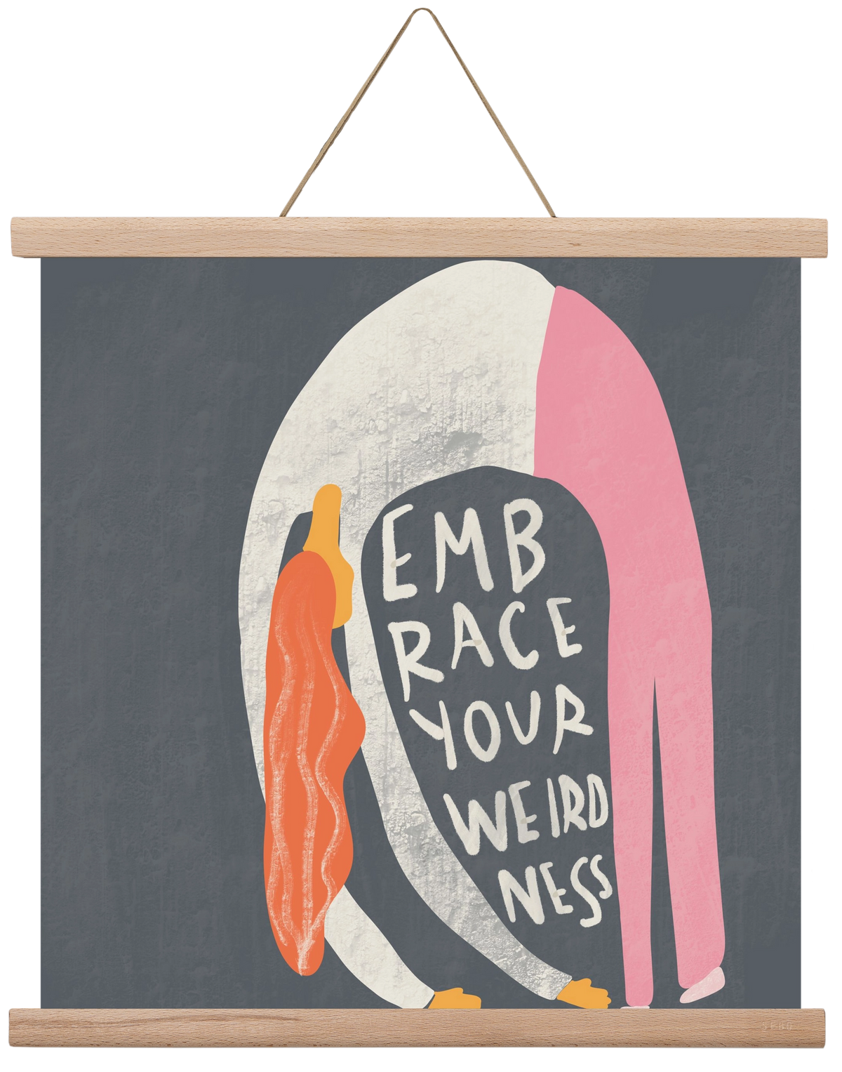 Embrace your Weirdness , 40x40 cm (40x40 cm), Tölgy akasztó