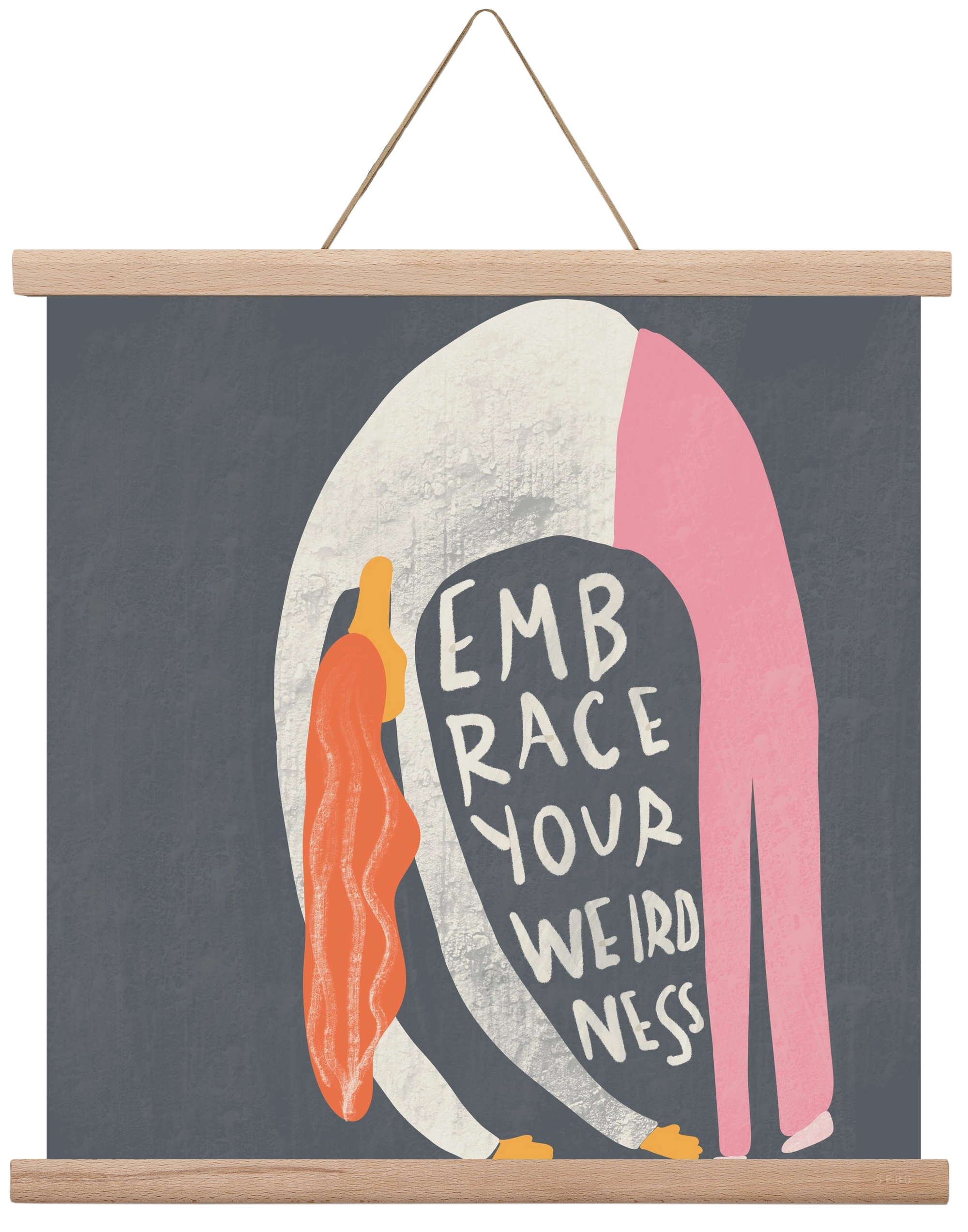 Embrace your Weirdness , 40x40 cm (40x40 cm), Tölgy akasztó