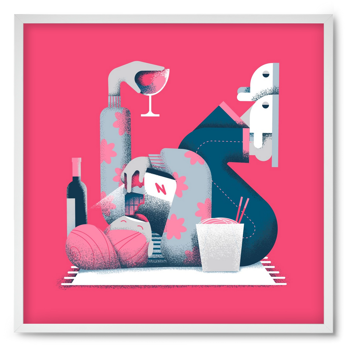 Covid Social Life, 50x50 cm (50x50 cm), Fehér keret