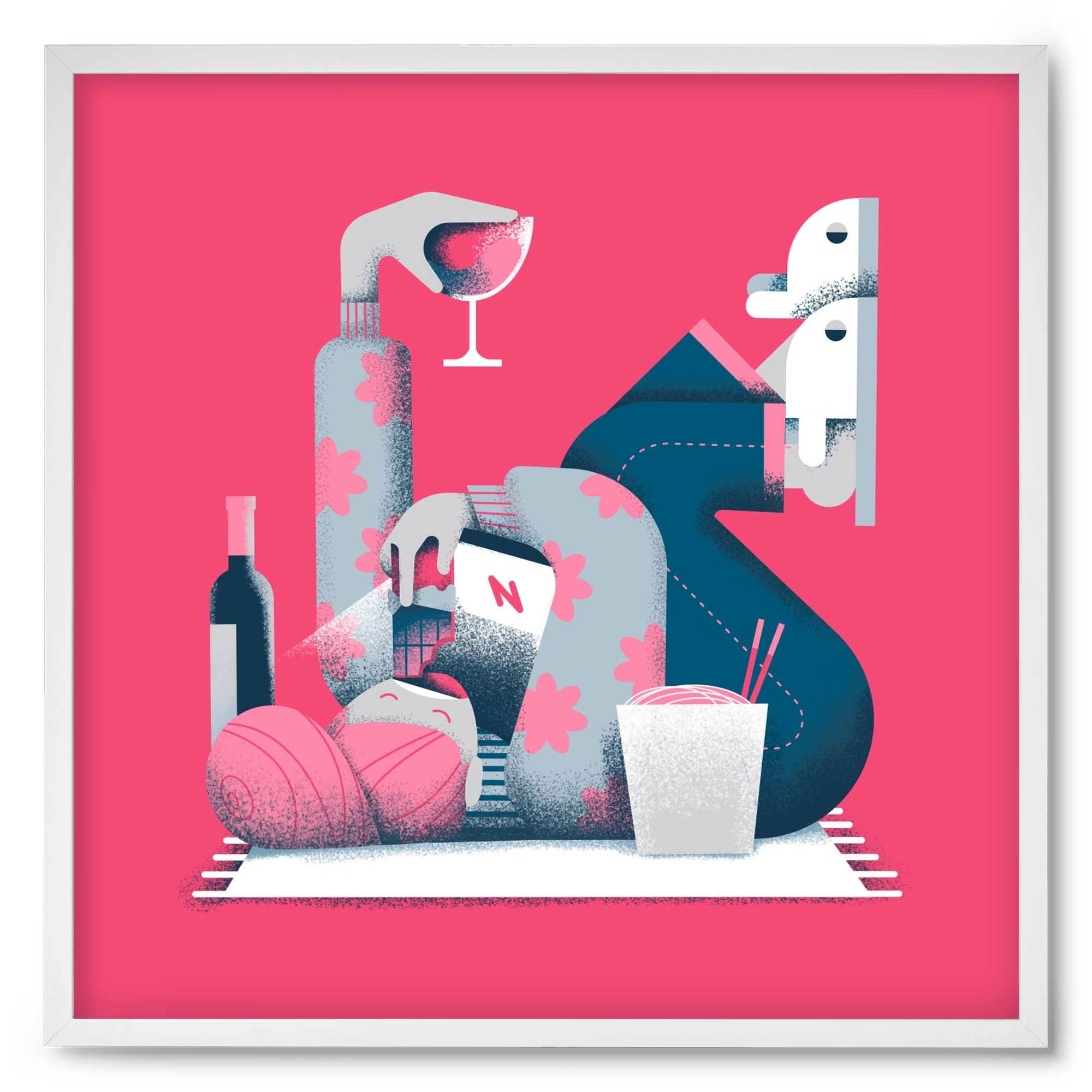 Covid Social Life, 50x50 cm (50x50 cm), Fehér keret