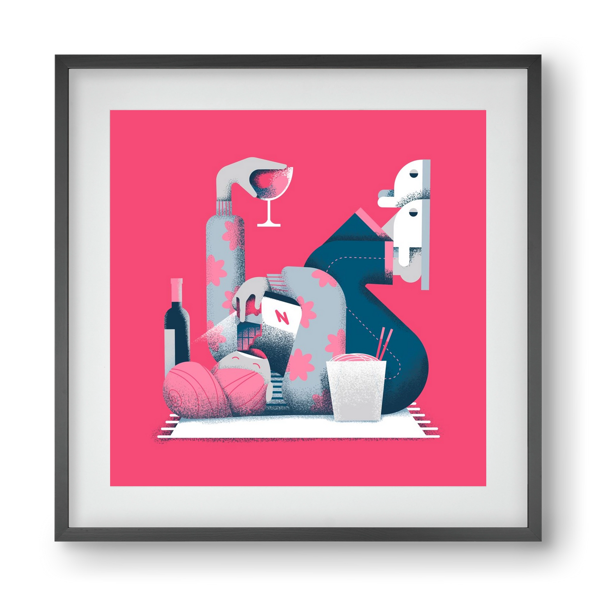 Covid Social Life, 40x40 cm (30x30 cm), Fekete keret, paszpartuval