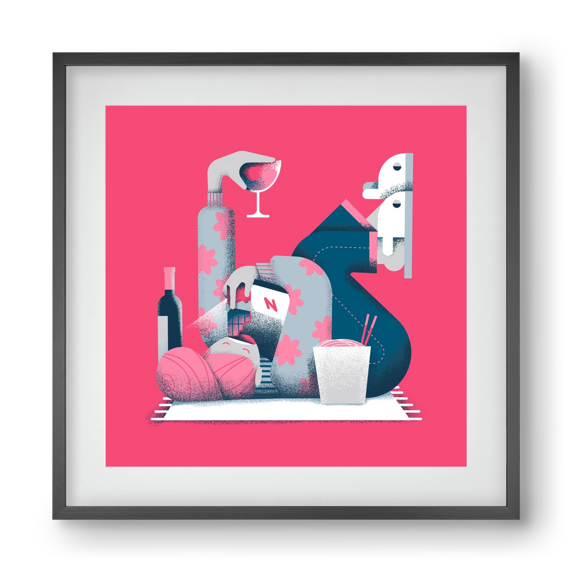 Covid Social Life, 40x40 cm (30x30 cm), Fekete keret, paszpartuval