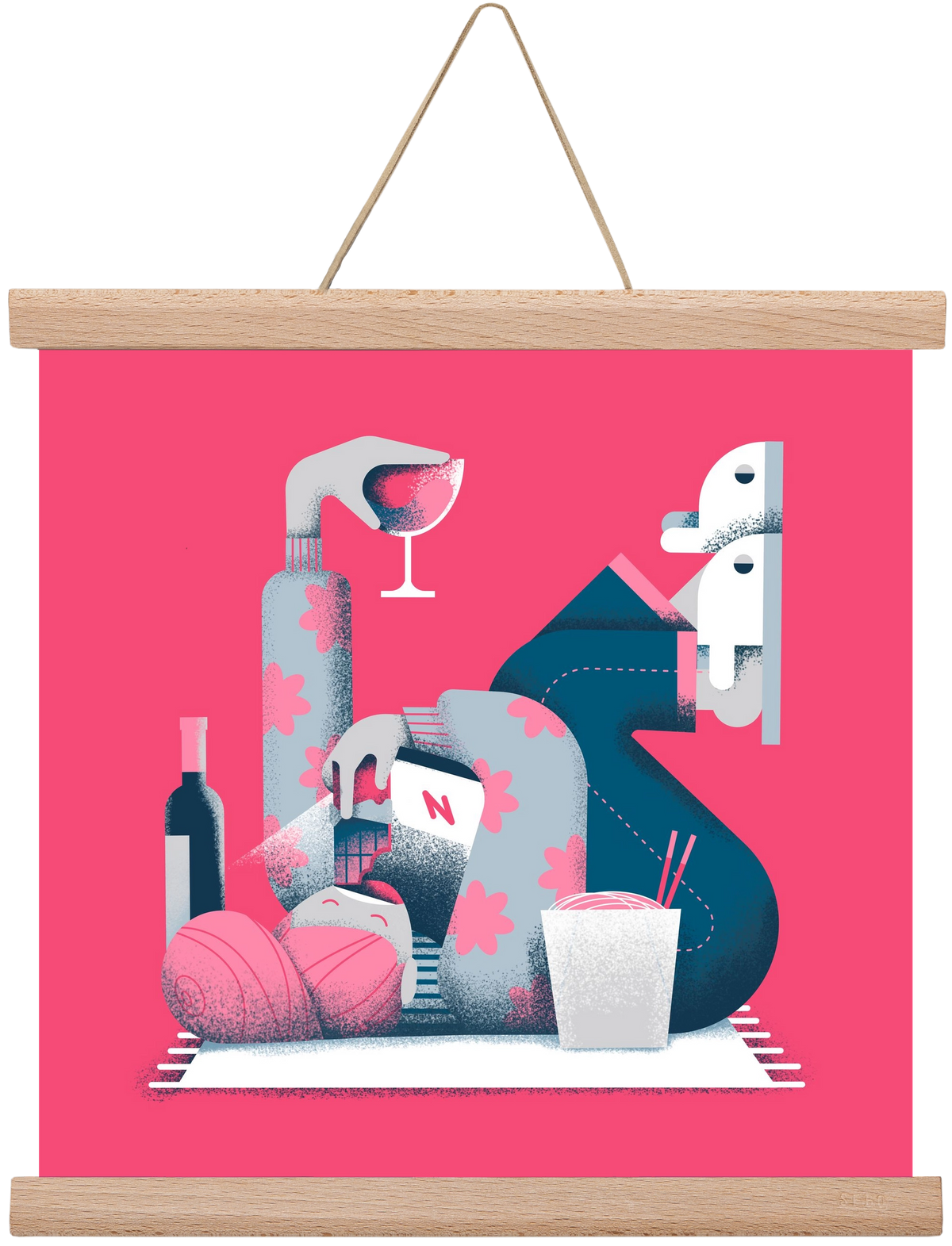 Covid Social Life, 30x30 cm (30x30 cm), Tölgy akasztó