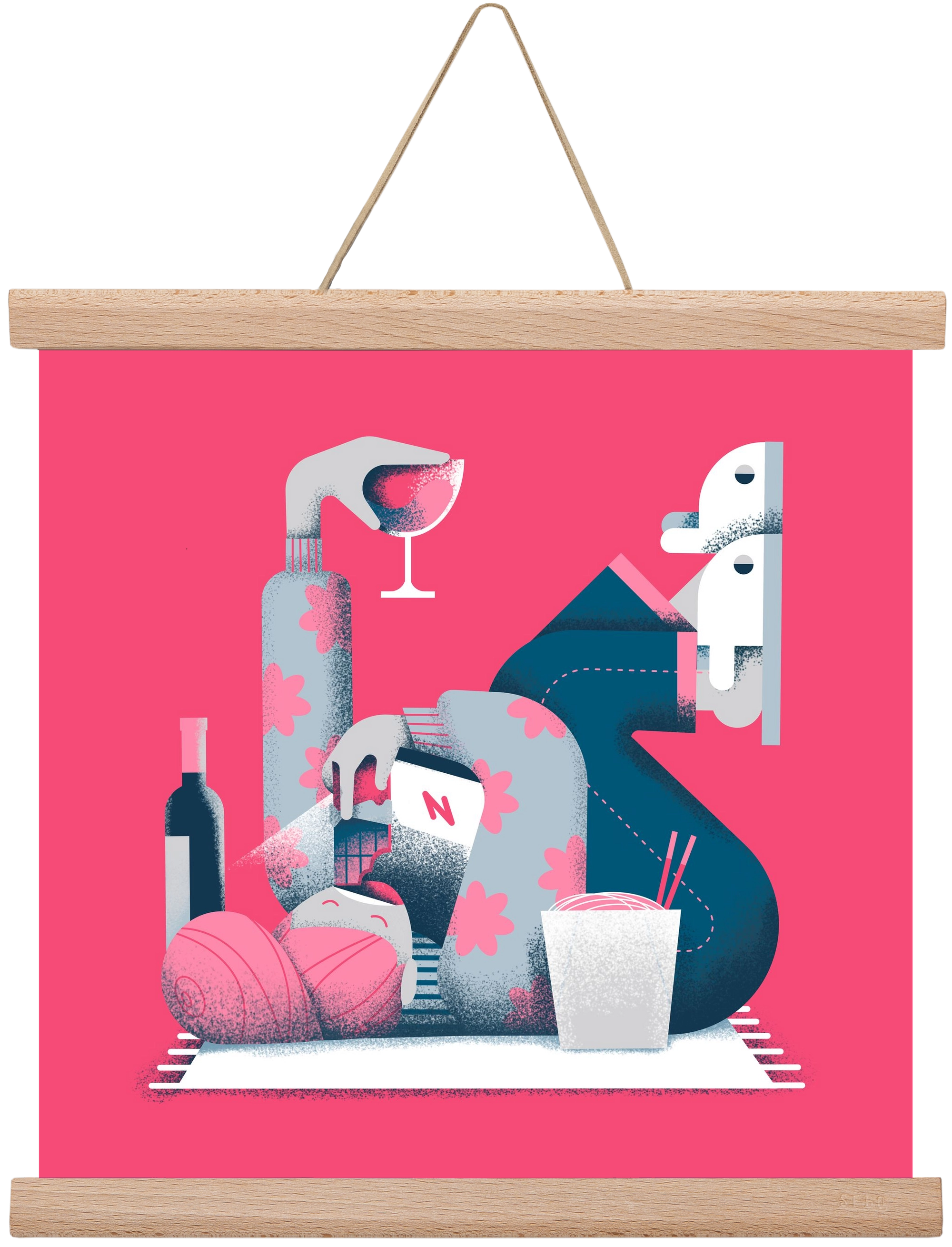 Covid Social Life, 30x30 cm (30x30 cm), Tölgy akasztó