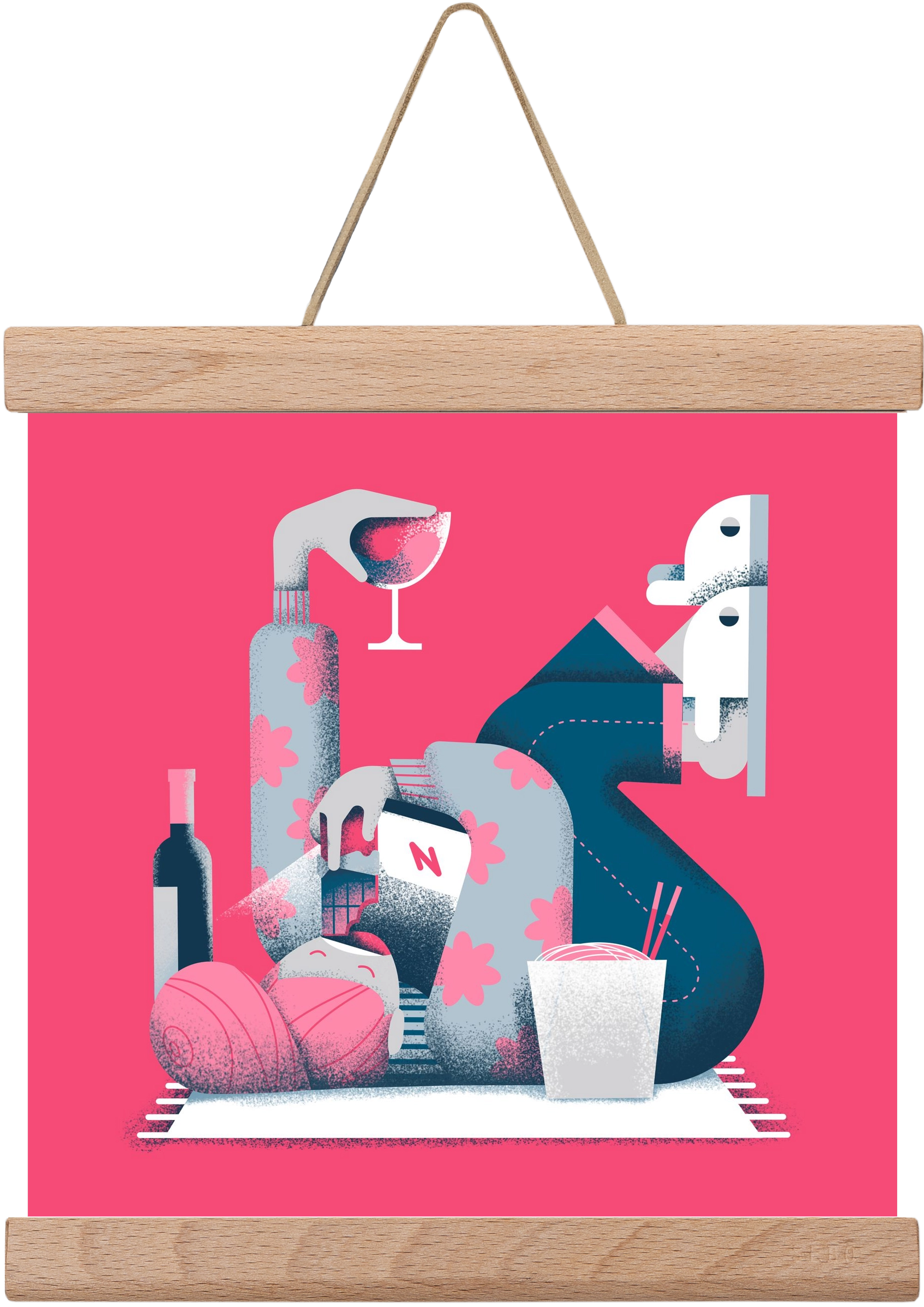 Covid Social Life, 20x20 cm (20x20 cm), Tölgy akasztó