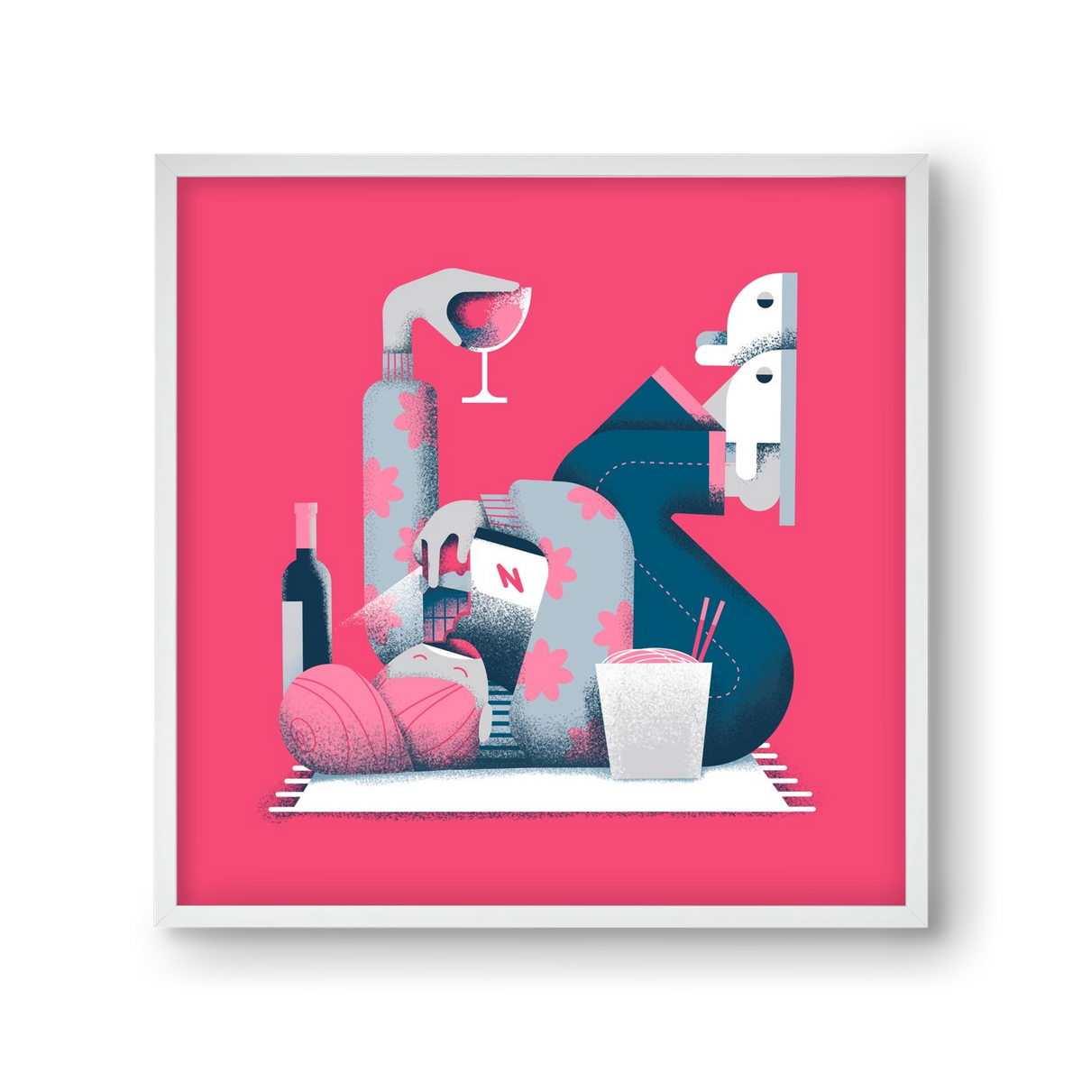 Covid Social Life, 30x30 cm (30x30 cm), Fehér keret