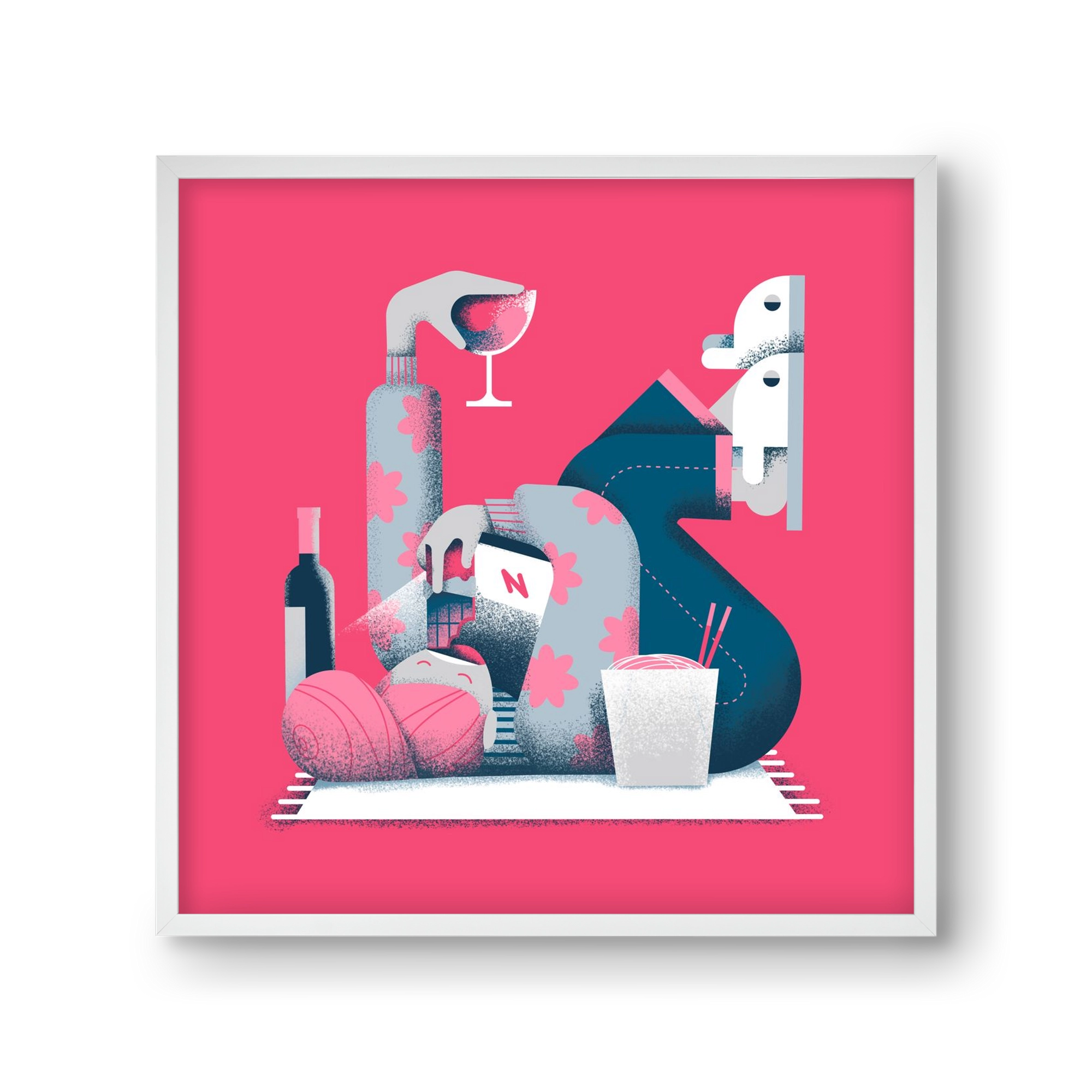 Covid Social Life, 30x30 cm (30x30 cm), Fehér keret